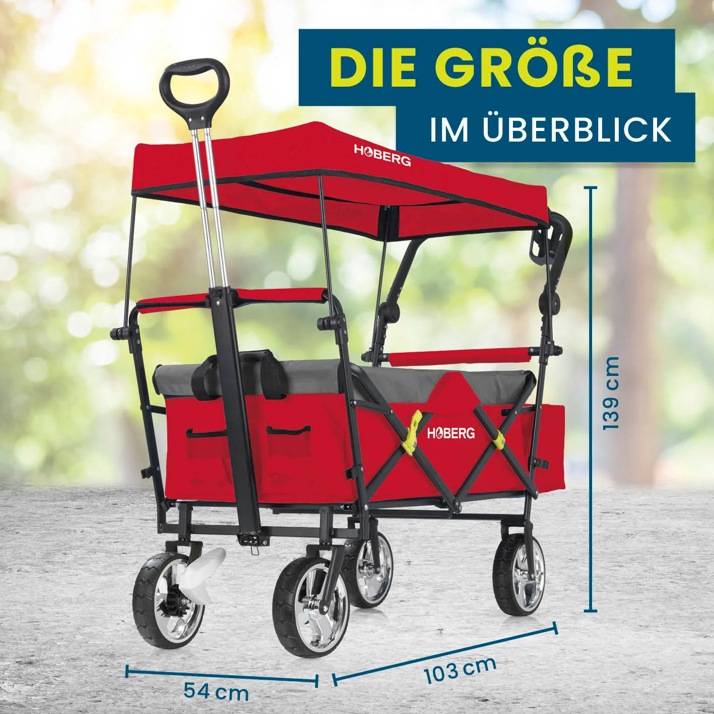 Faltbarer Bollerwagen - Rot - Image 8