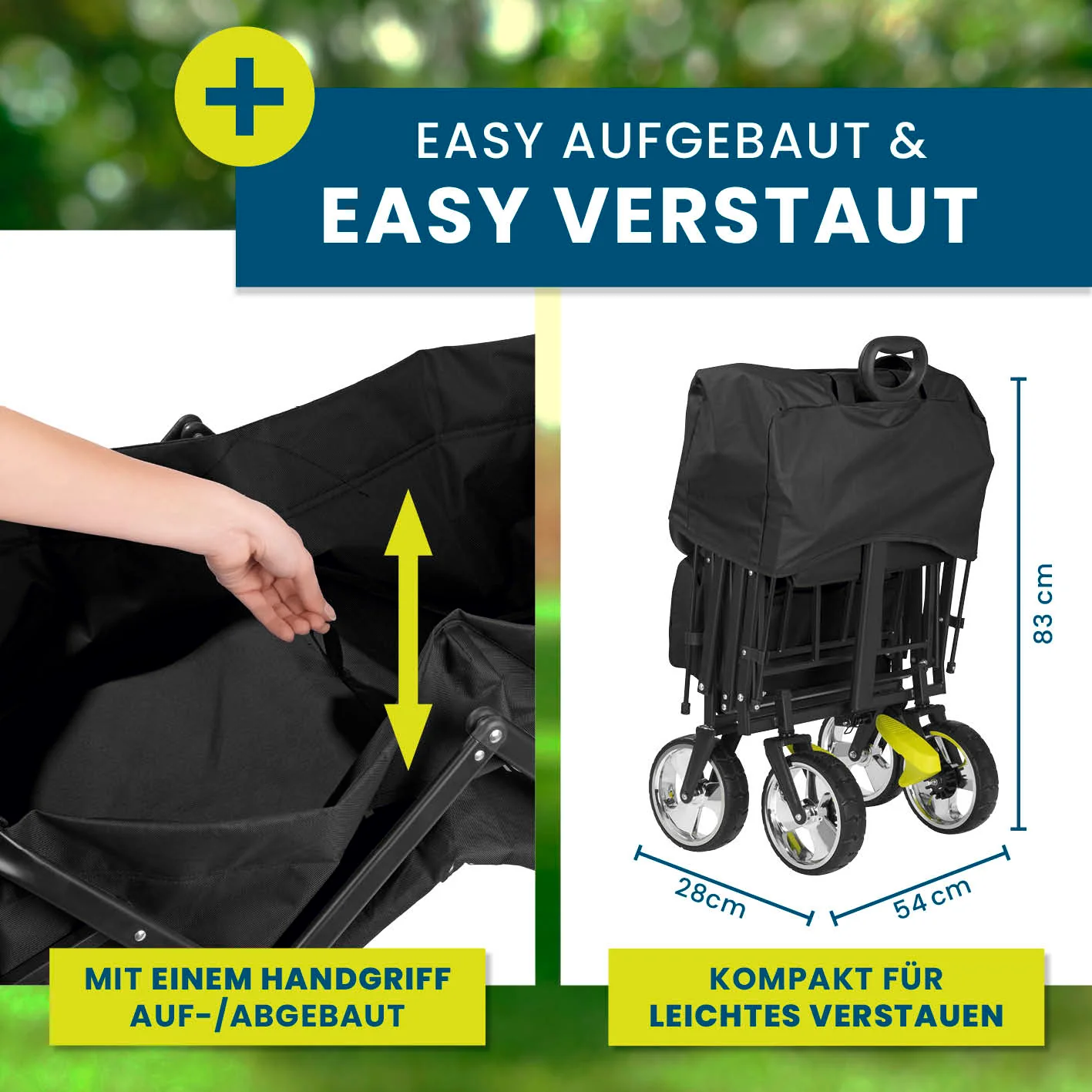 Faltbarer Bollerwagen - Schwarz - Image 3
