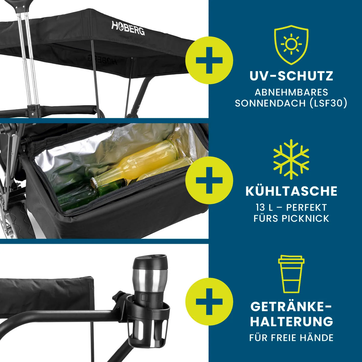 Faltbarer Bollerwagen - Schwarz - Image 4