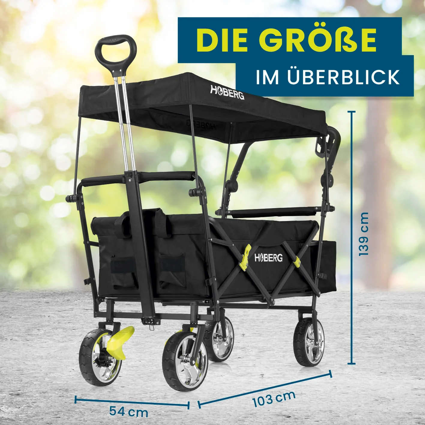 Faltbarer Bollerwagen - Schwarz - Image 8