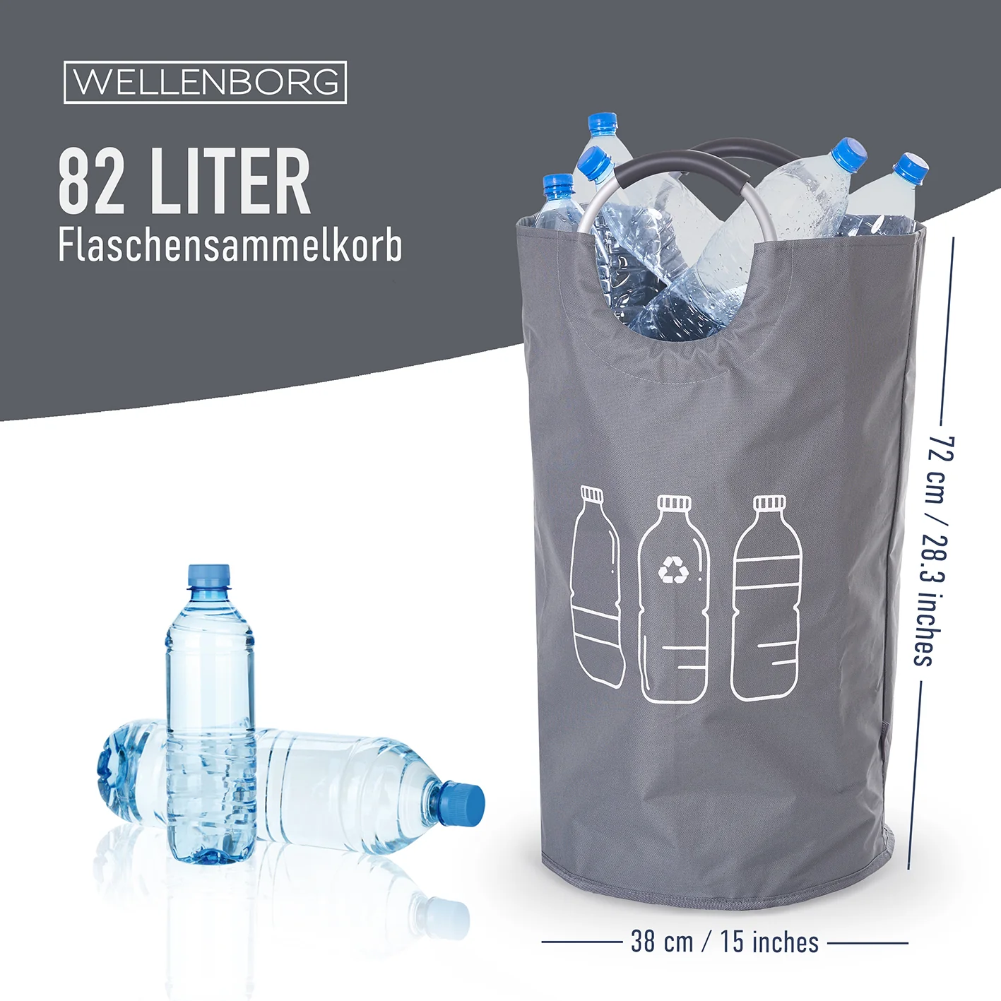 Faltbarer Pfandflaschen Sammelbehälter - Grau - Image 4