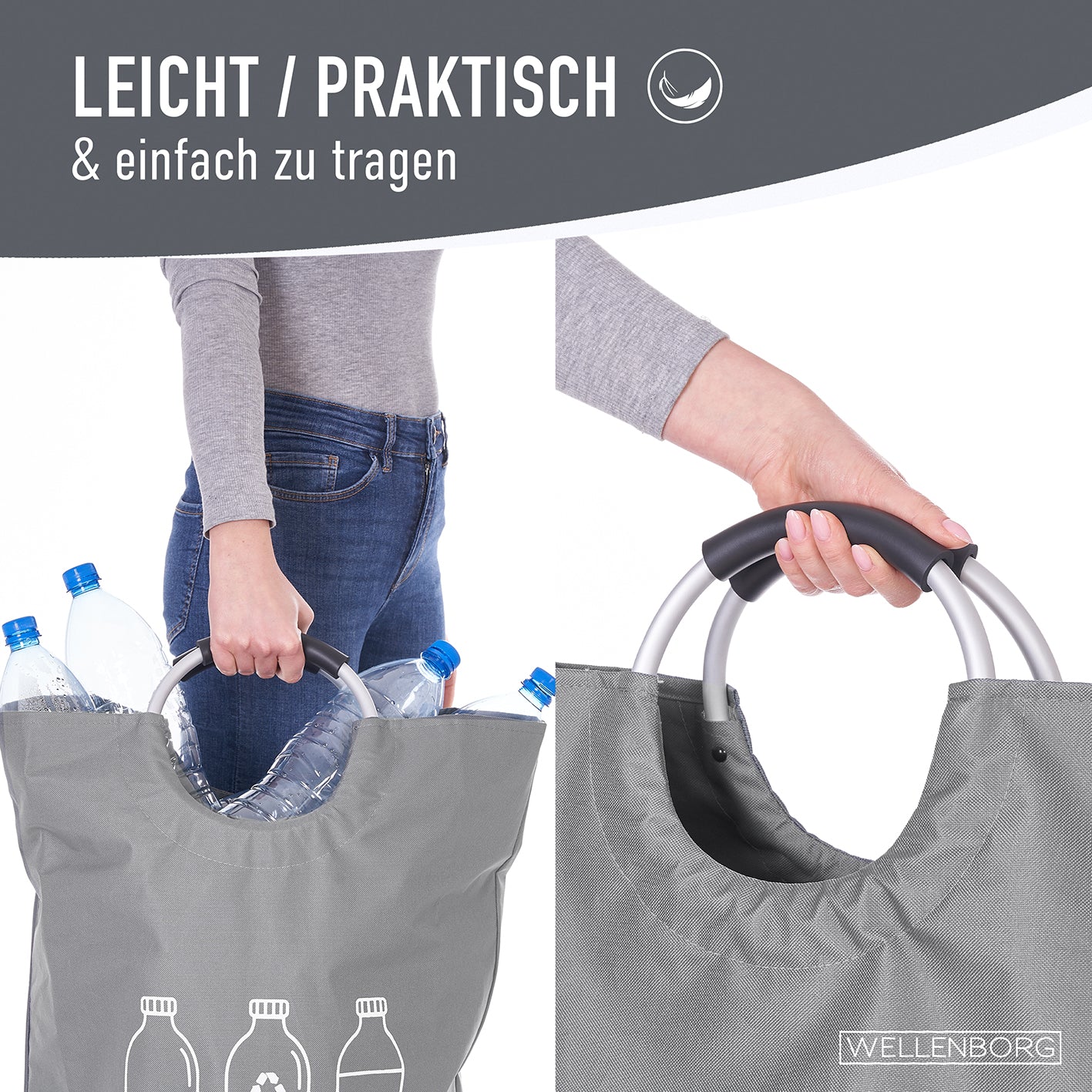 Faltbarer Pfandflaschen Sammelbehälter - Grau - Image 5
