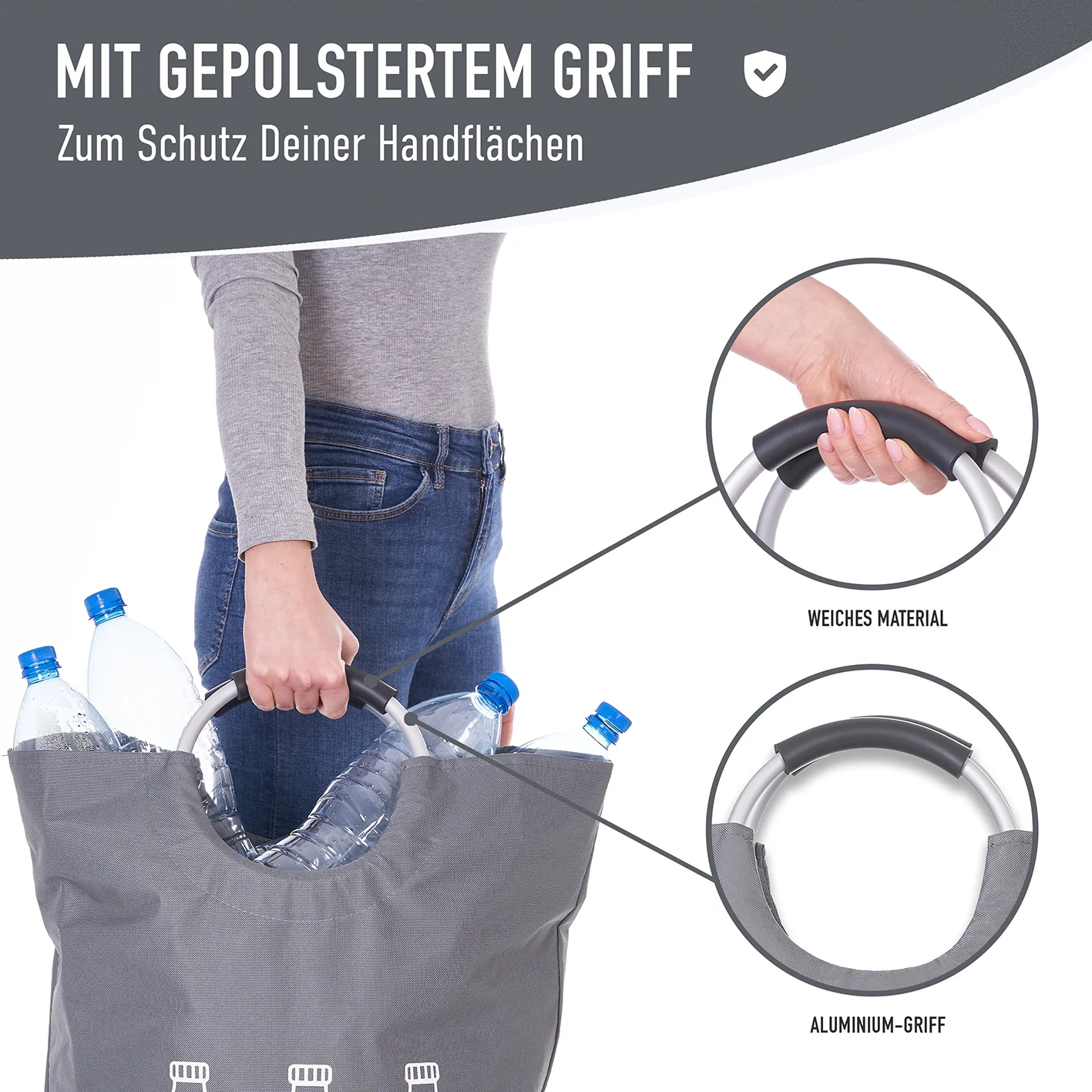 Faltbarer Pfandflaschen Sammelbehälter - Grau - Image 7