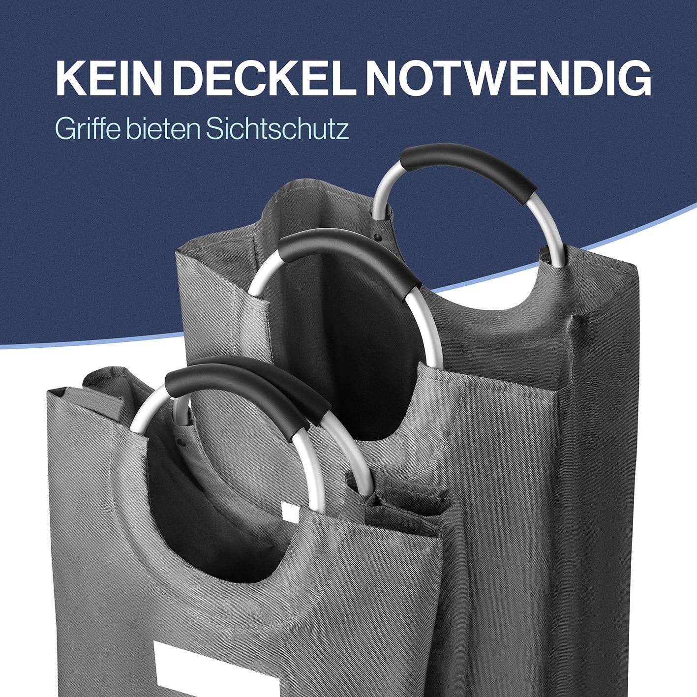 Faltbarer Wäschekorb - Grau - 82 Liter - Image 6