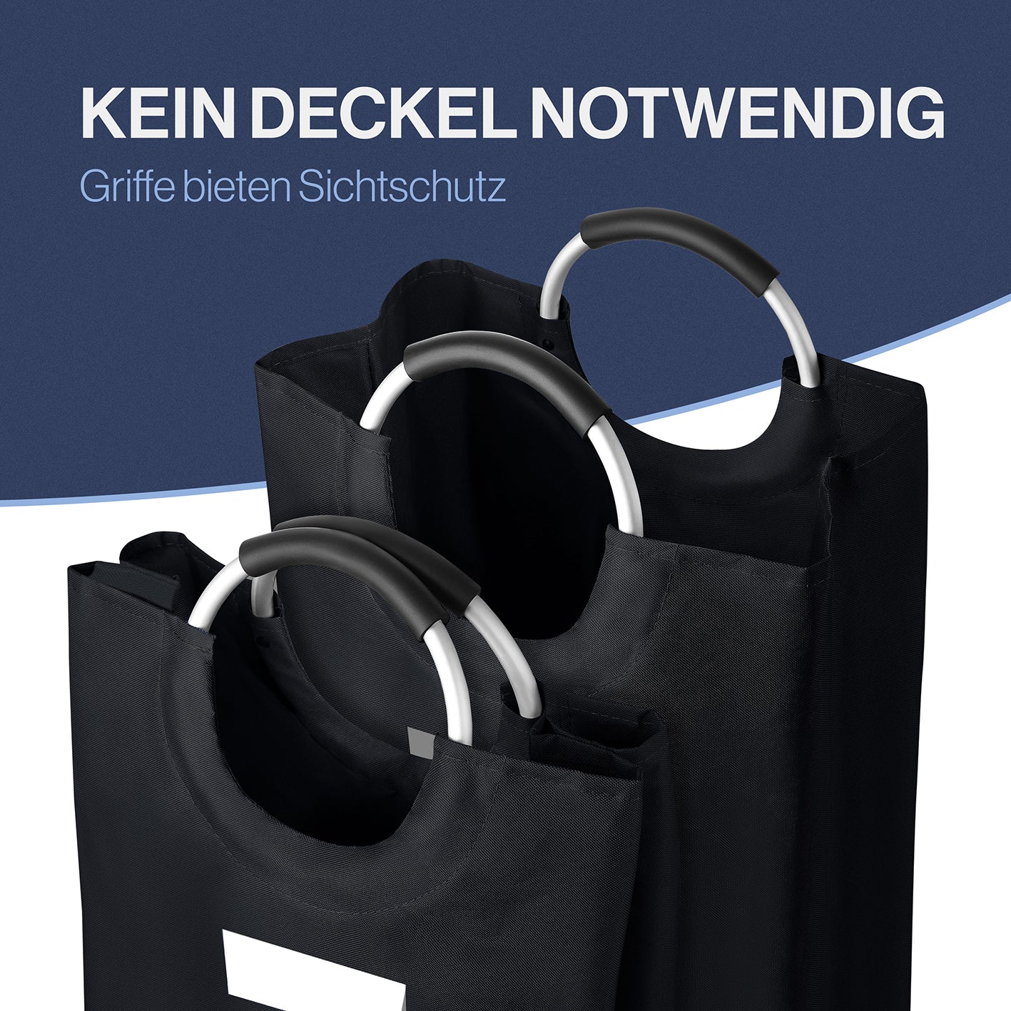 Faltbarer Wäschekorb - Schwarz - 82 Liter - Image 6