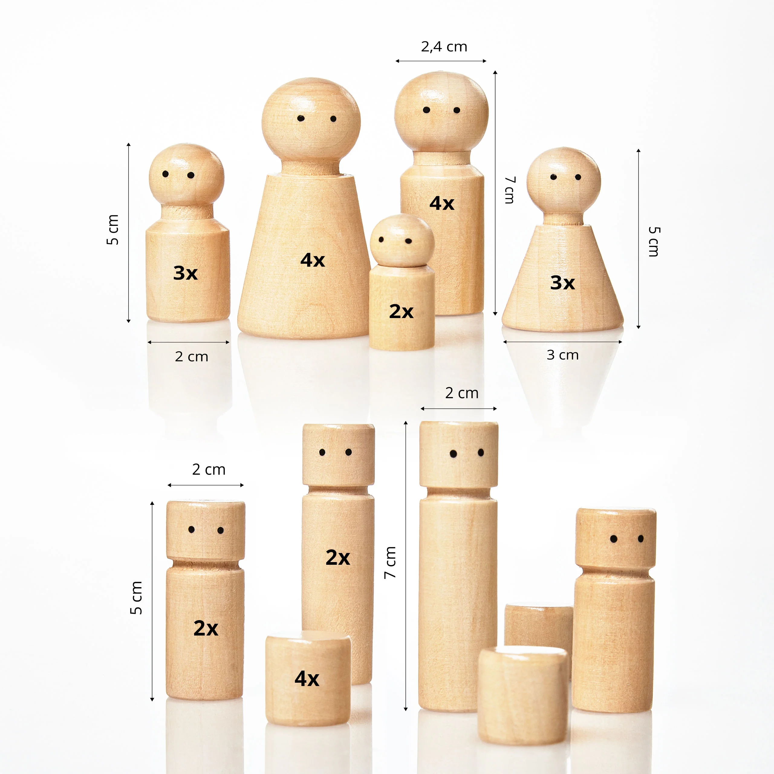 Familienaufstellung Familienbrett Systembrett Set aus Holz - 32 Teile - Image 5