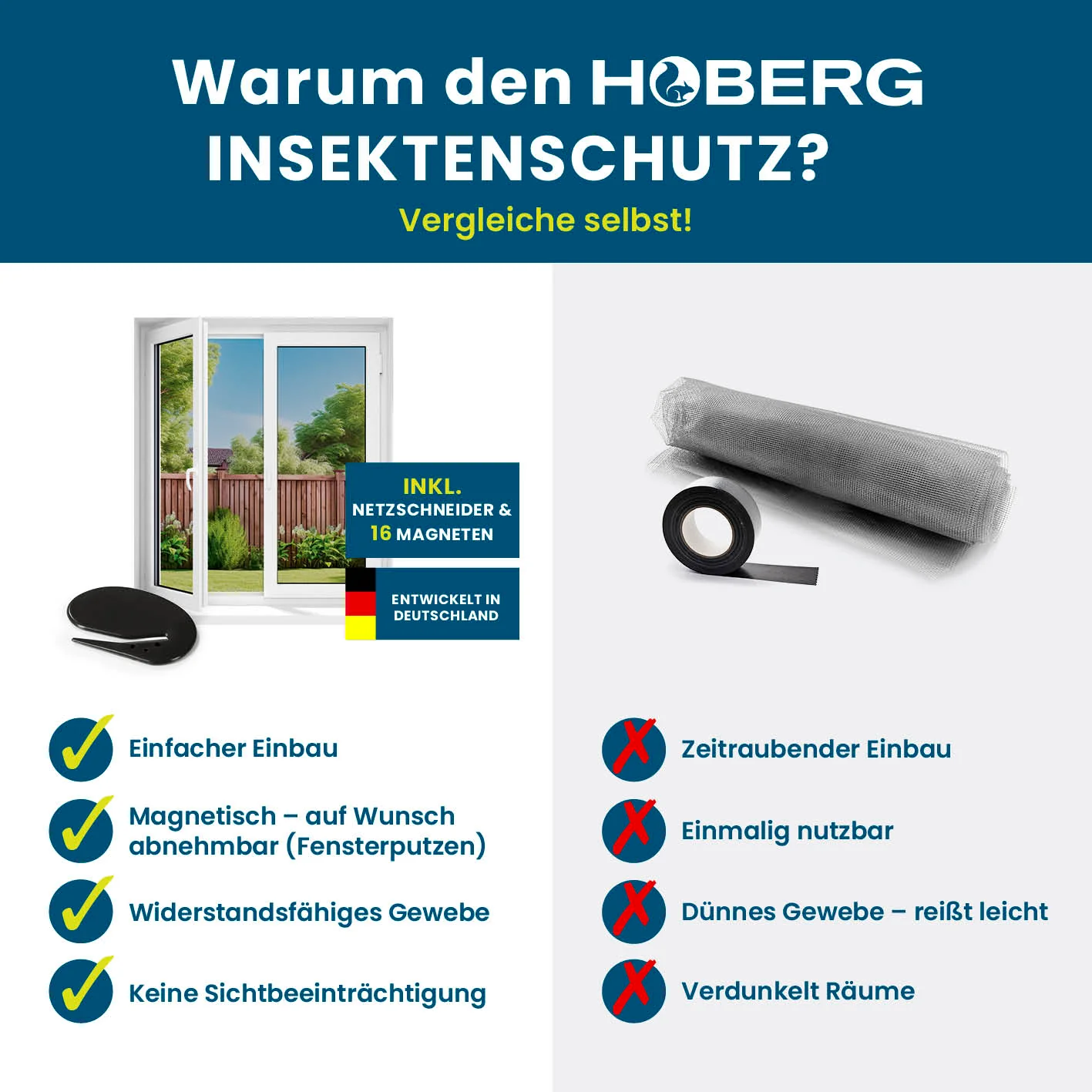 Insektenschutzgitter mit Magnetbefestigung 4er-Set - Image 9