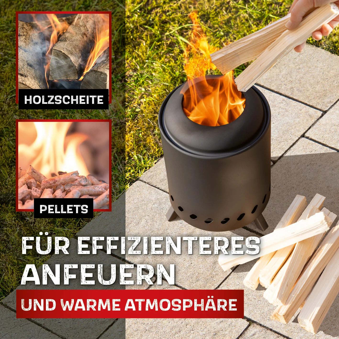 Feuerkorb raucharm - Ø 18 cm - Schwarz - Image 5
