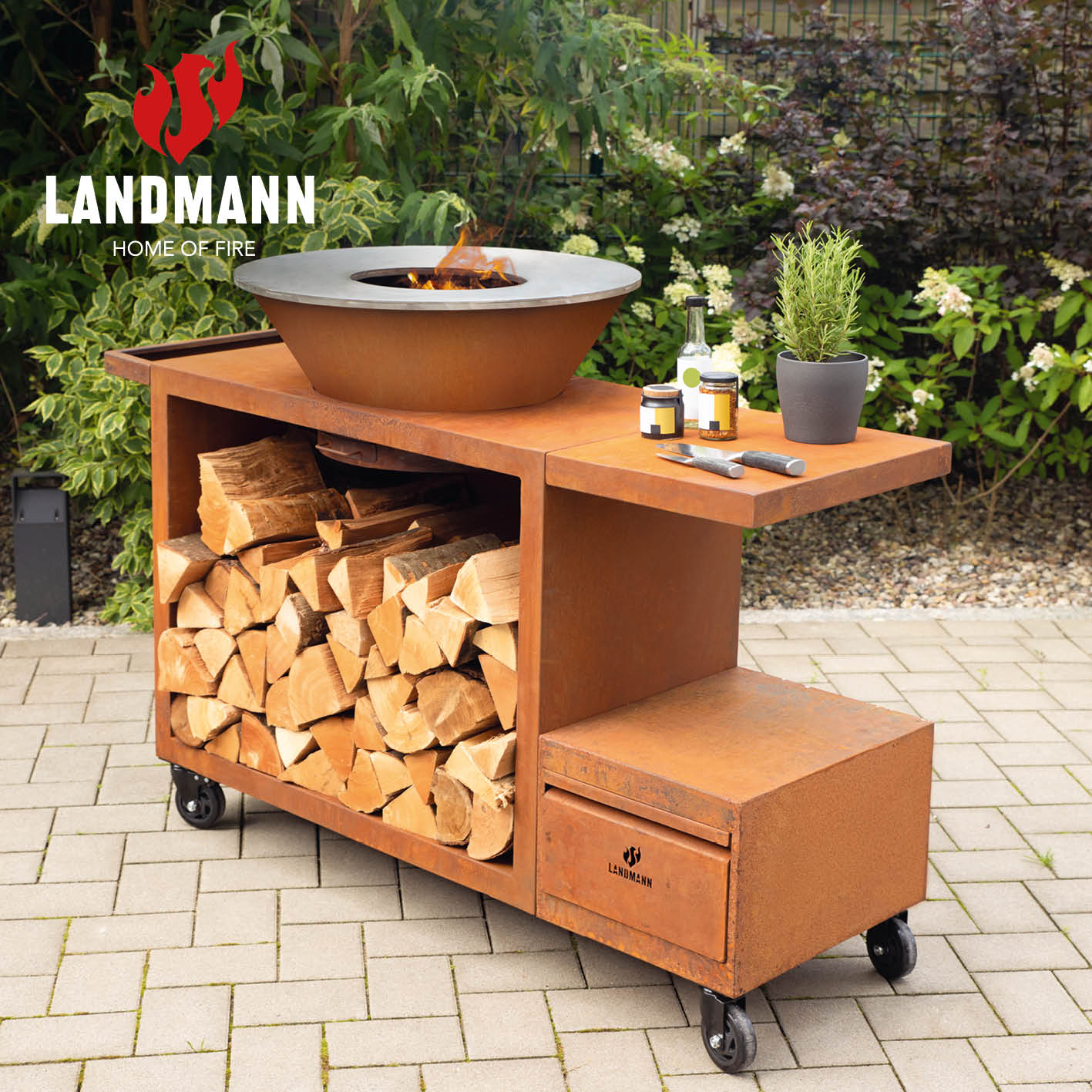 Feuerschalen-Wagen + Plancha-Grill KORREO - Ø 70 cm - Image 10