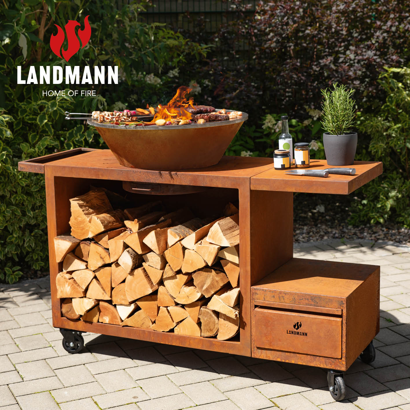 Feuerschalen-Wagen + Plancha-Grill KORREO - Ø 70 cm - Image 11