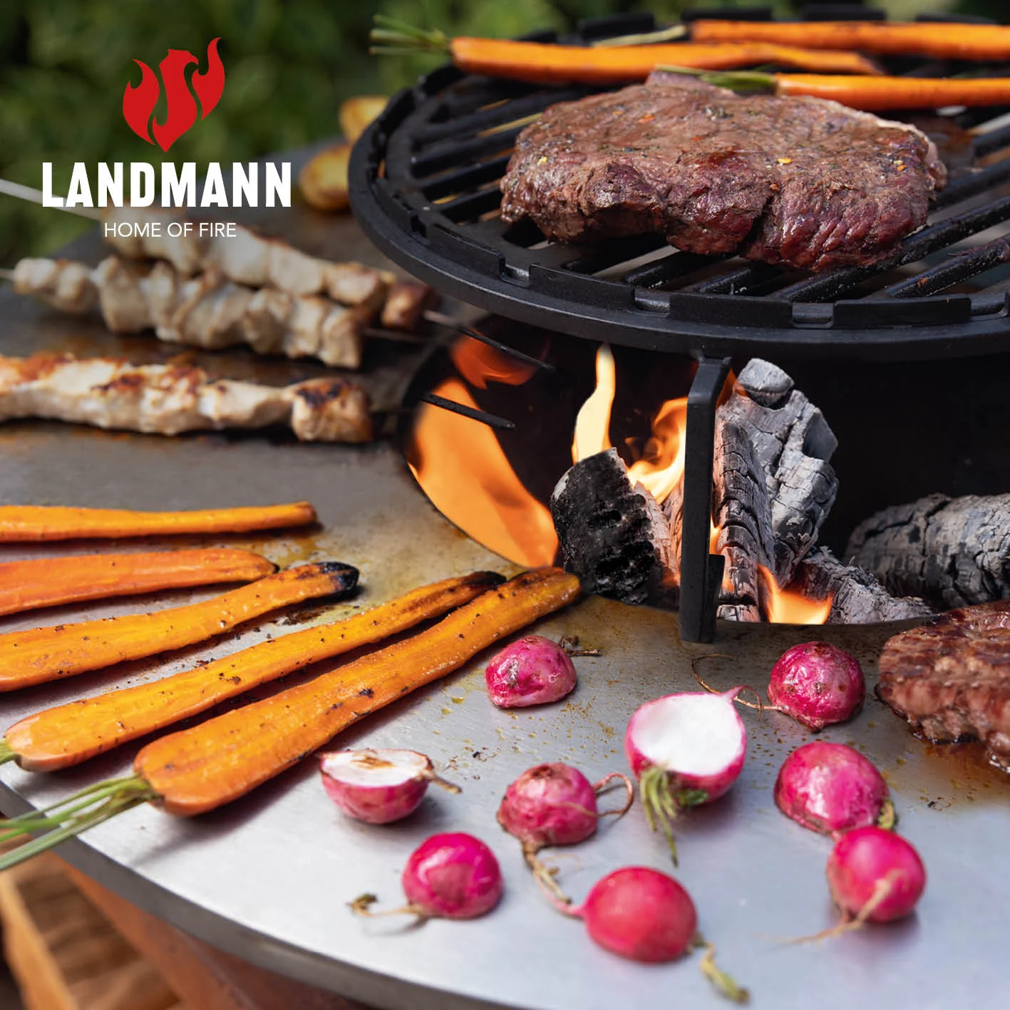 Feuerschalen-Wagen + Plancha-Grill KORREO - Ø 70 cm - Image 7