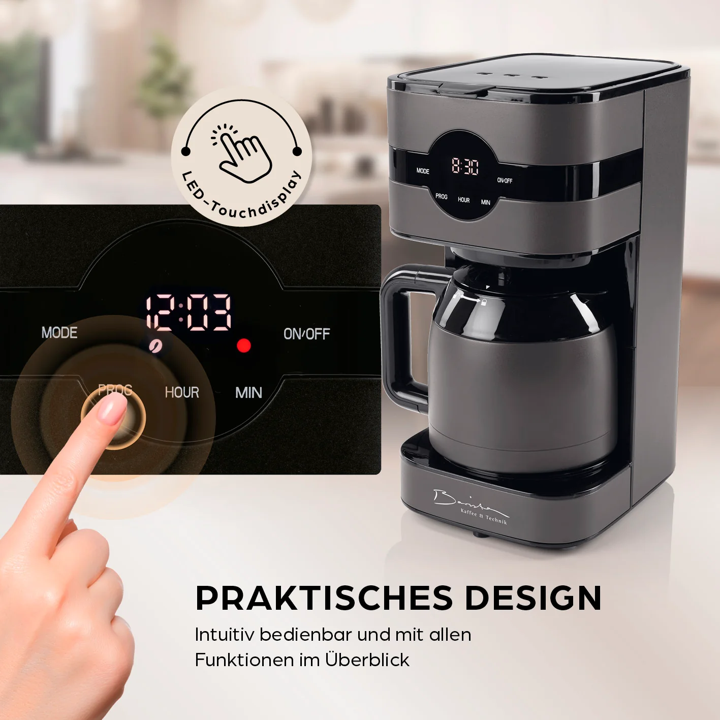 Filterkaffeemaschine Touch Iso - Grau - Image 4
