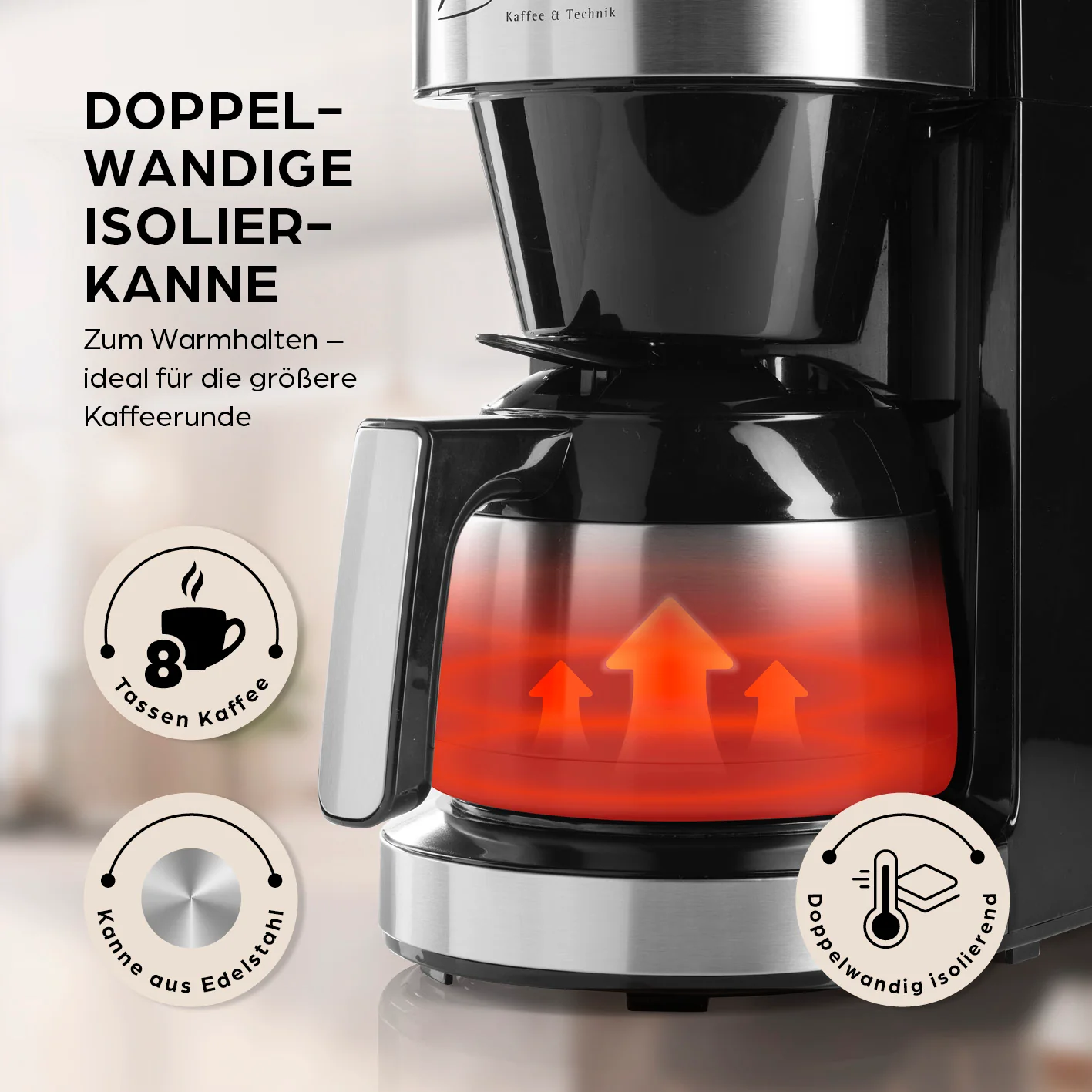 Filterkaffeemaschine Touch Iso mit Mahlwerk - Schwarz - Image 3