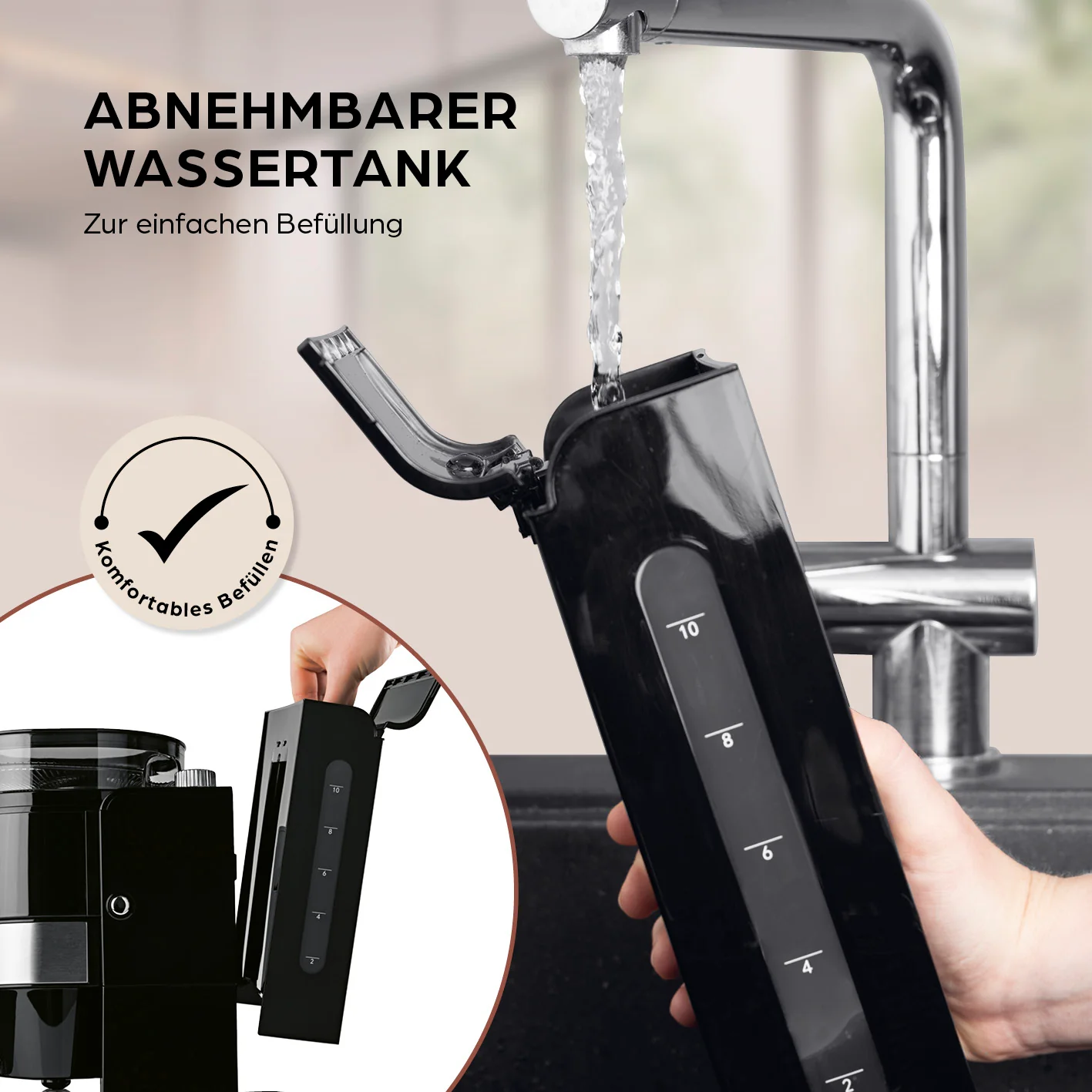 Filterkaffeemaschine Touch Iso mit Mahlwerk - Schwarz - Image 5