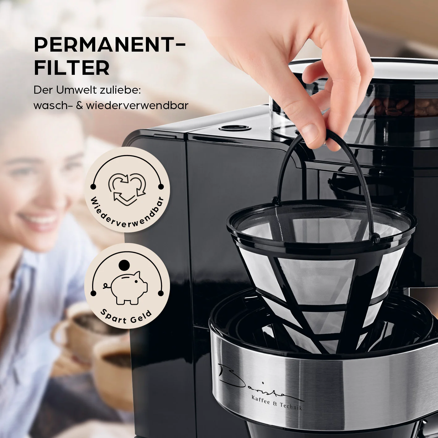 Filterkaffeemaschine Touch Iso mit Mahlwerk - Schwarz - Image 7