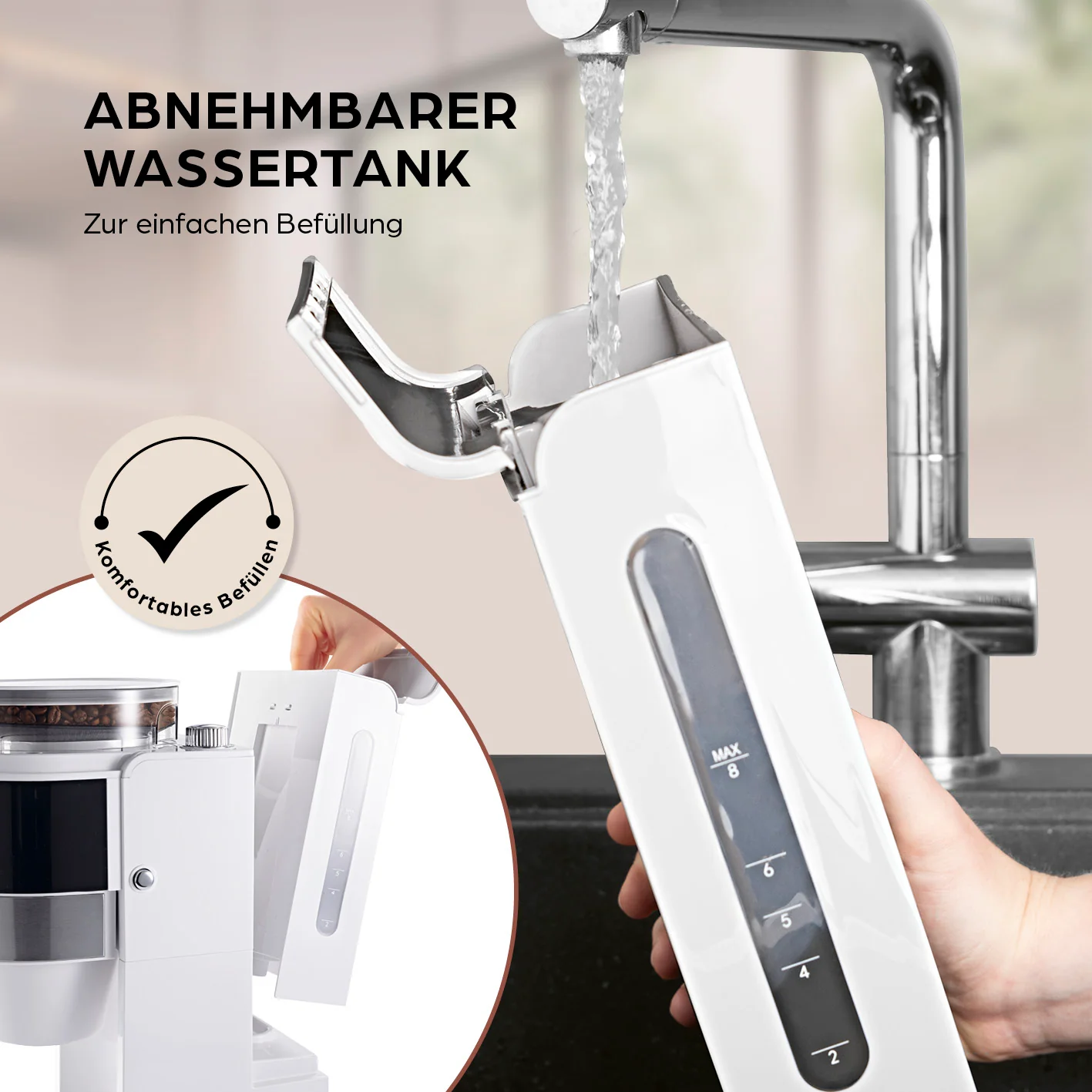 Filterkaffeemaschine Touch Iso mit Mahlwerk - Weiß - Image 5