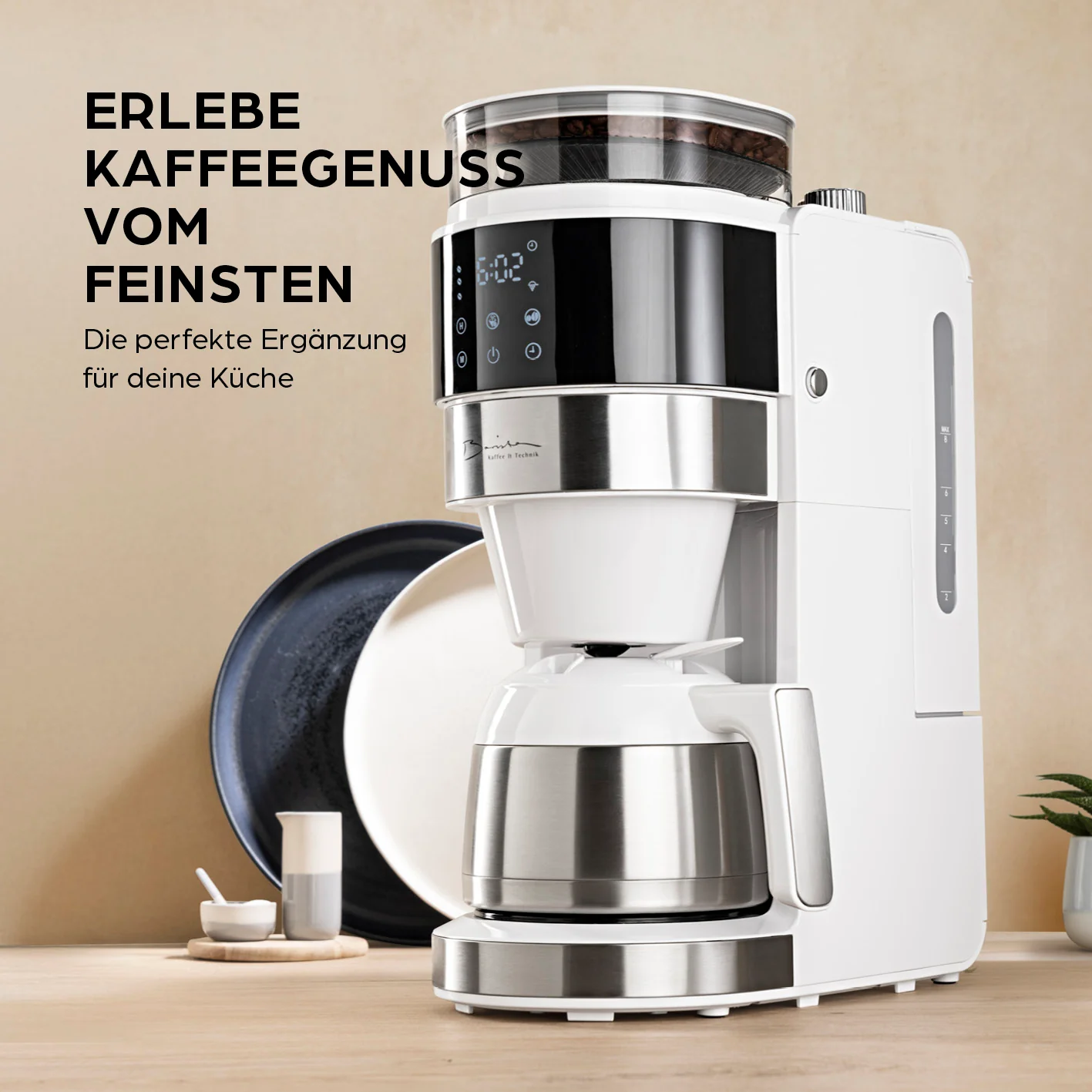 Filterkaffeemaschine Touch Iso mit Mahlwerk - Weiß - Image 9