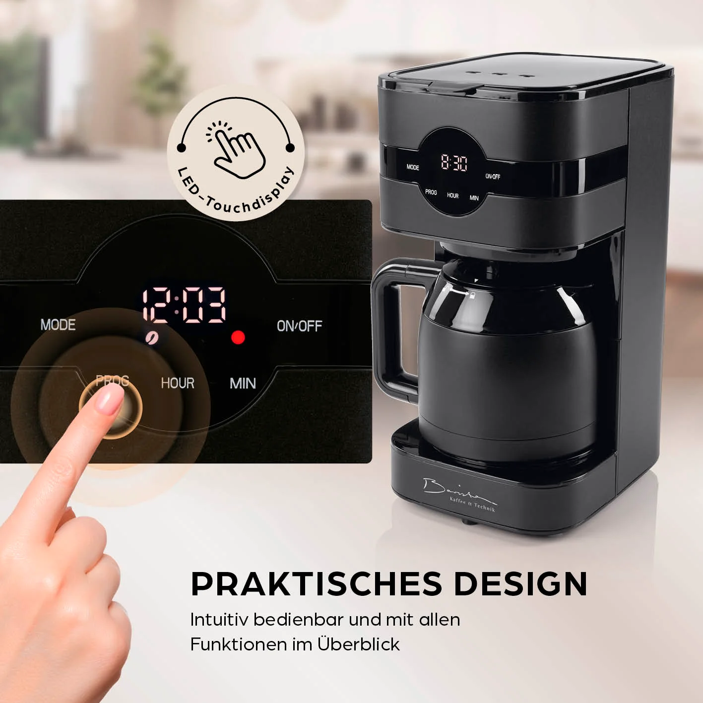 Filterkaffeemaschine Touch Iso - Schwarz - Image 4