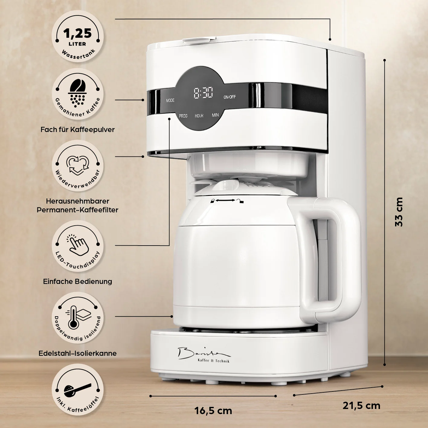 Filterkaffeemaschine Touch Iso - weiß - Image 7
