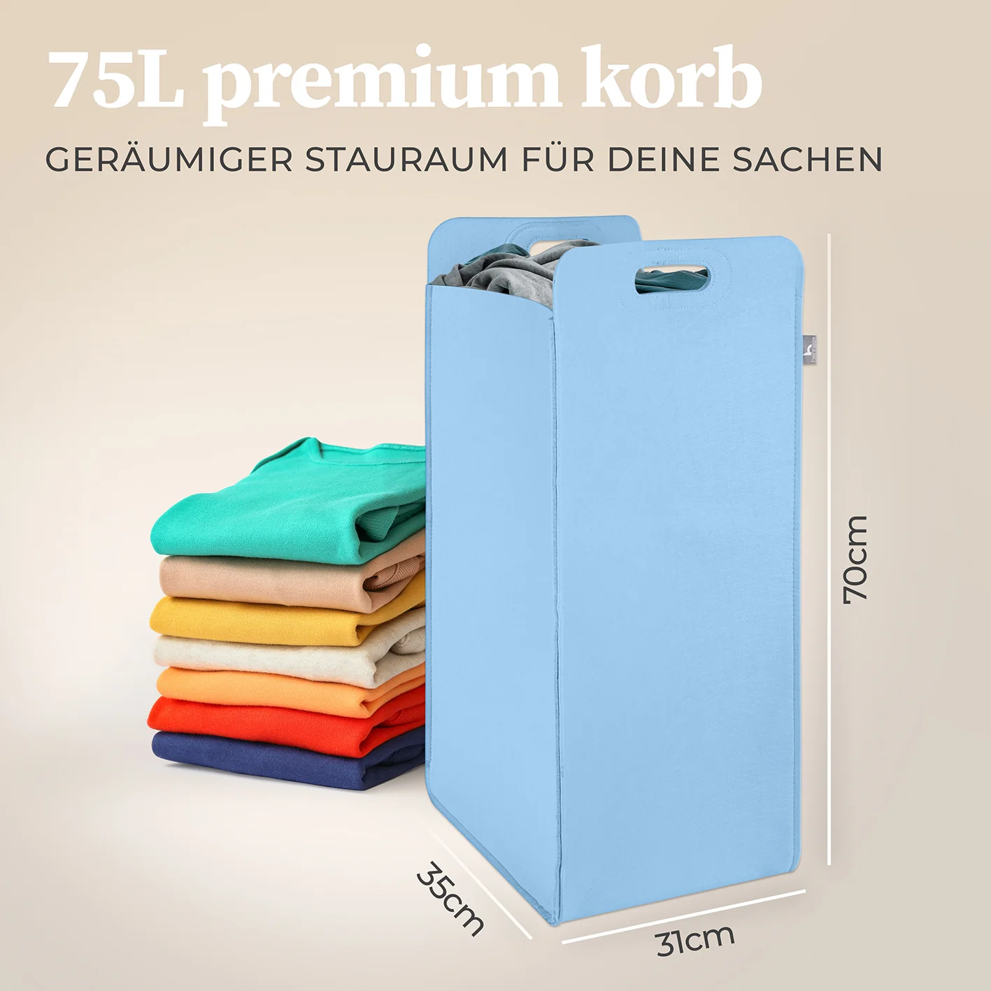Filz-Aufbewahrungskorb "Katy" 75 l - Blau - Image 3