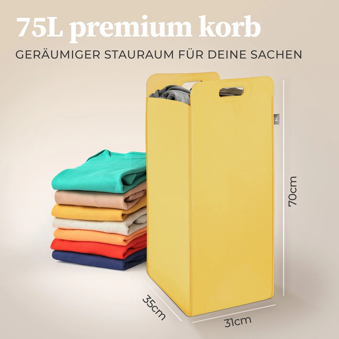 Filz-Aufbewahrungskorb "Katy" 75 l - Gelb - Image 3