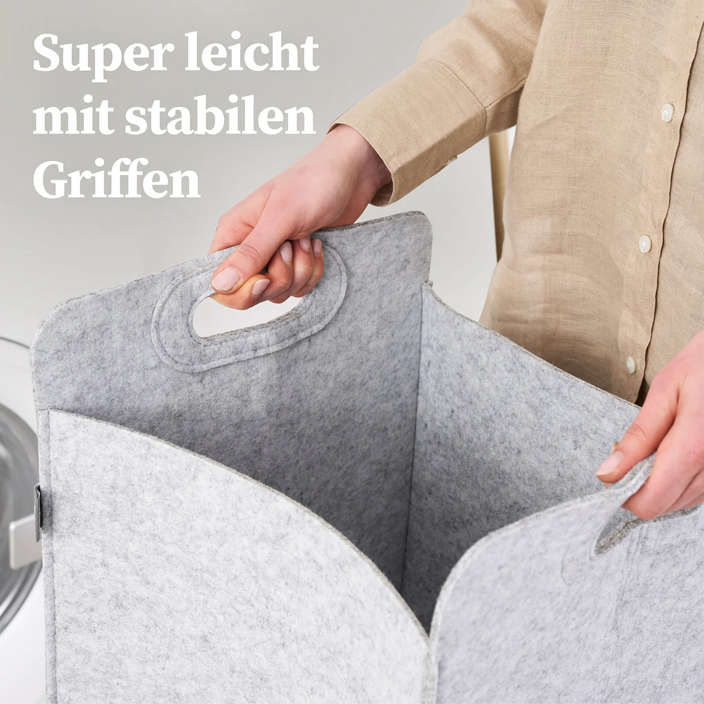 Filz-Aufbewahrungskorb "Katy" 80 l - Hellgrau - Image 6