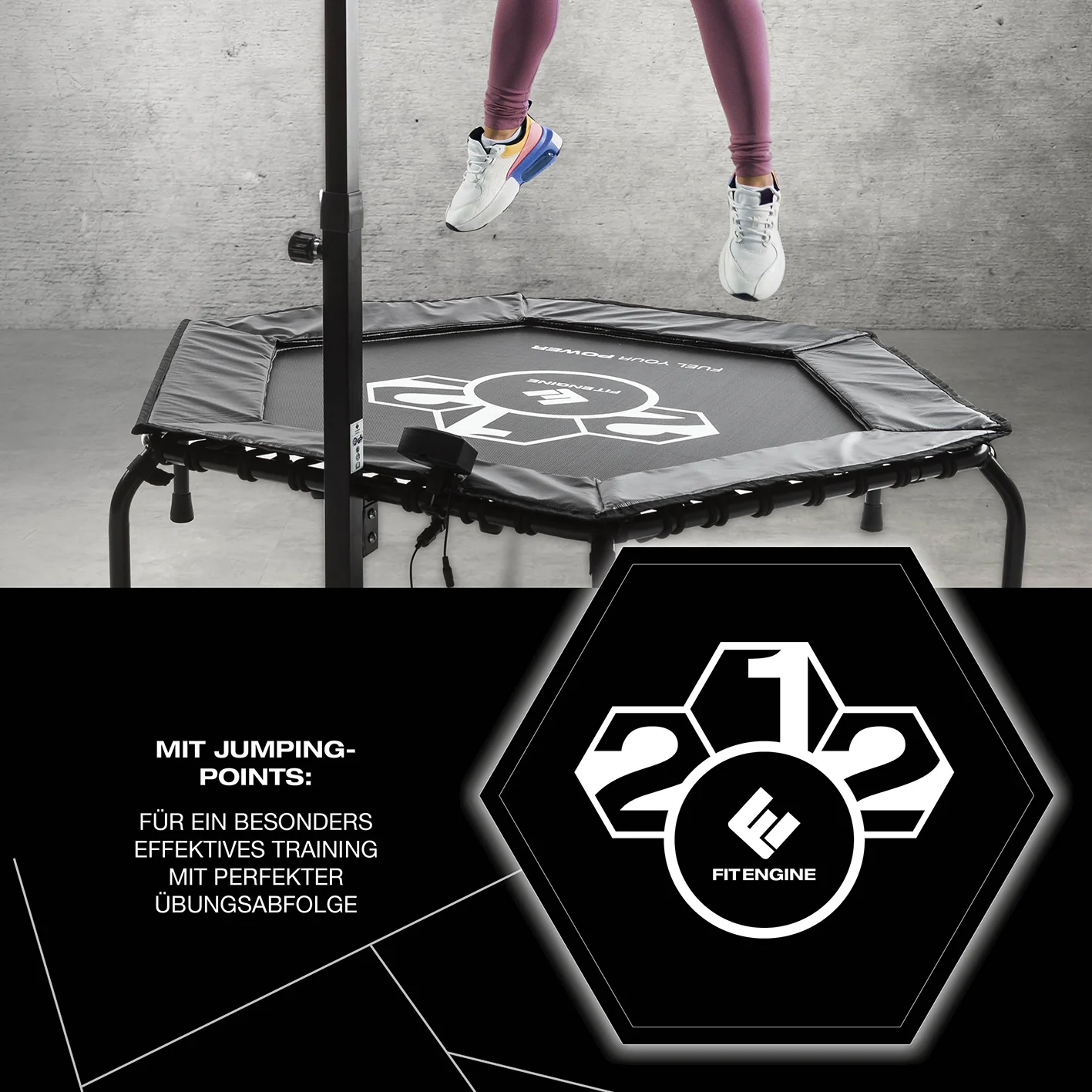 Fitness-Trampolin Smart - 5-fach höhenverstellbarer Haltegriff - Image 6