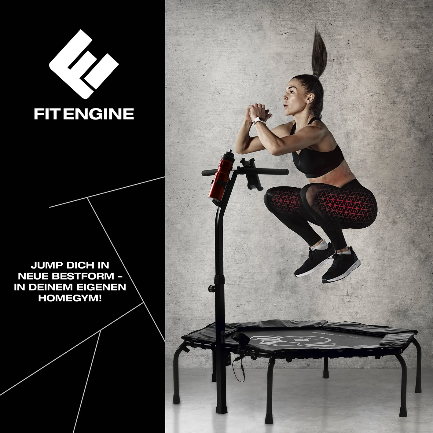 Fitness-Trampolin Smart - 5-fach höhenverstellbarer Haltegriff - Image 7
