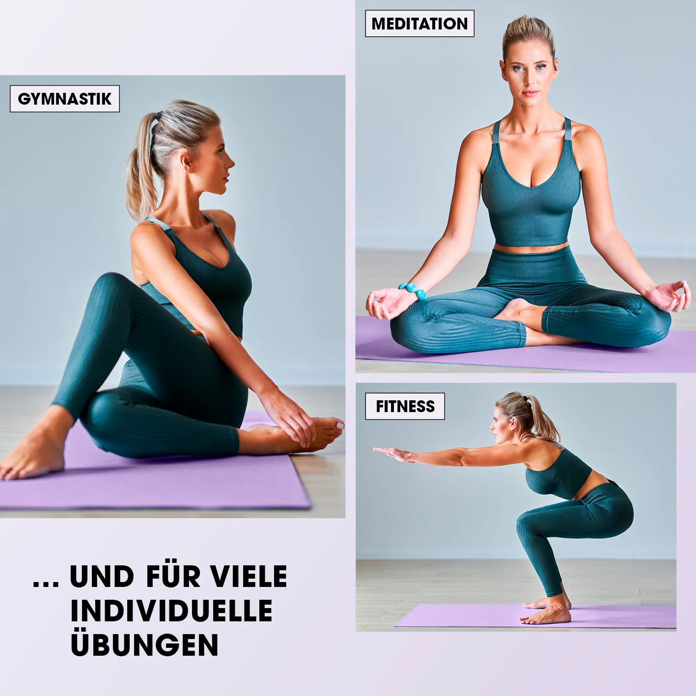 Fitness- und Gymnastikmatte - 183 x 61 x 1,5 cm - Lila - Image 7