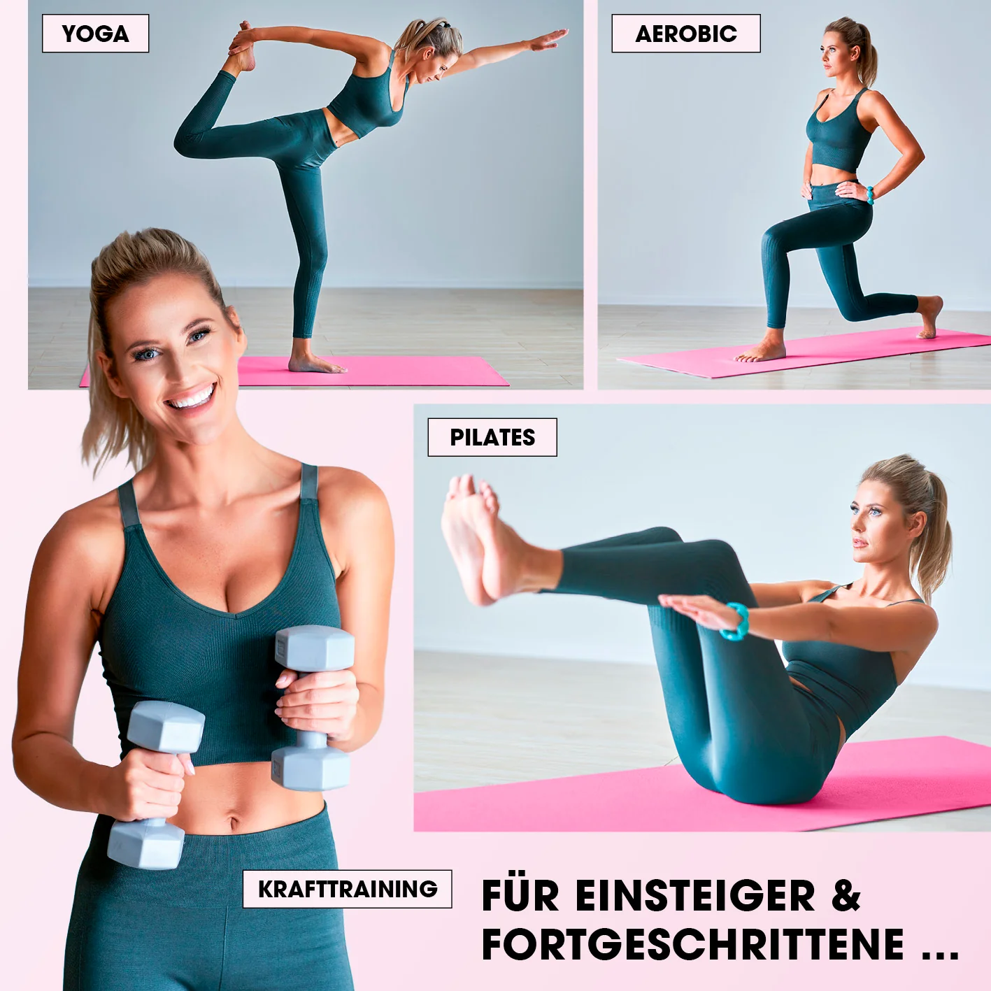Fitness- und Gymnastikmatte - 183 x 61 x 1,5 cm - Pink - Image 6