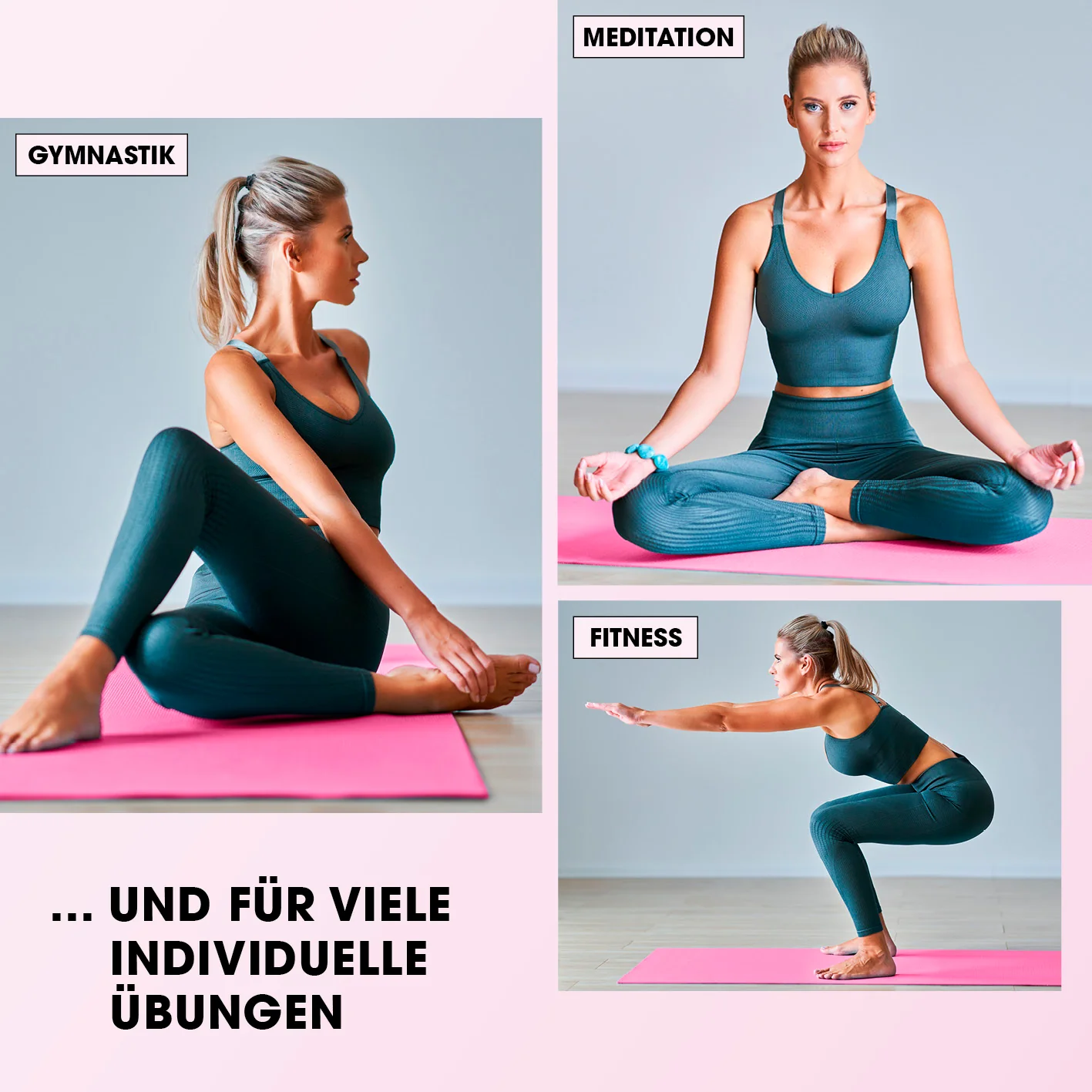 Fitness- und Gymnastikmatte - 183 x 61 x 1,5 cm - Pink - Image 7