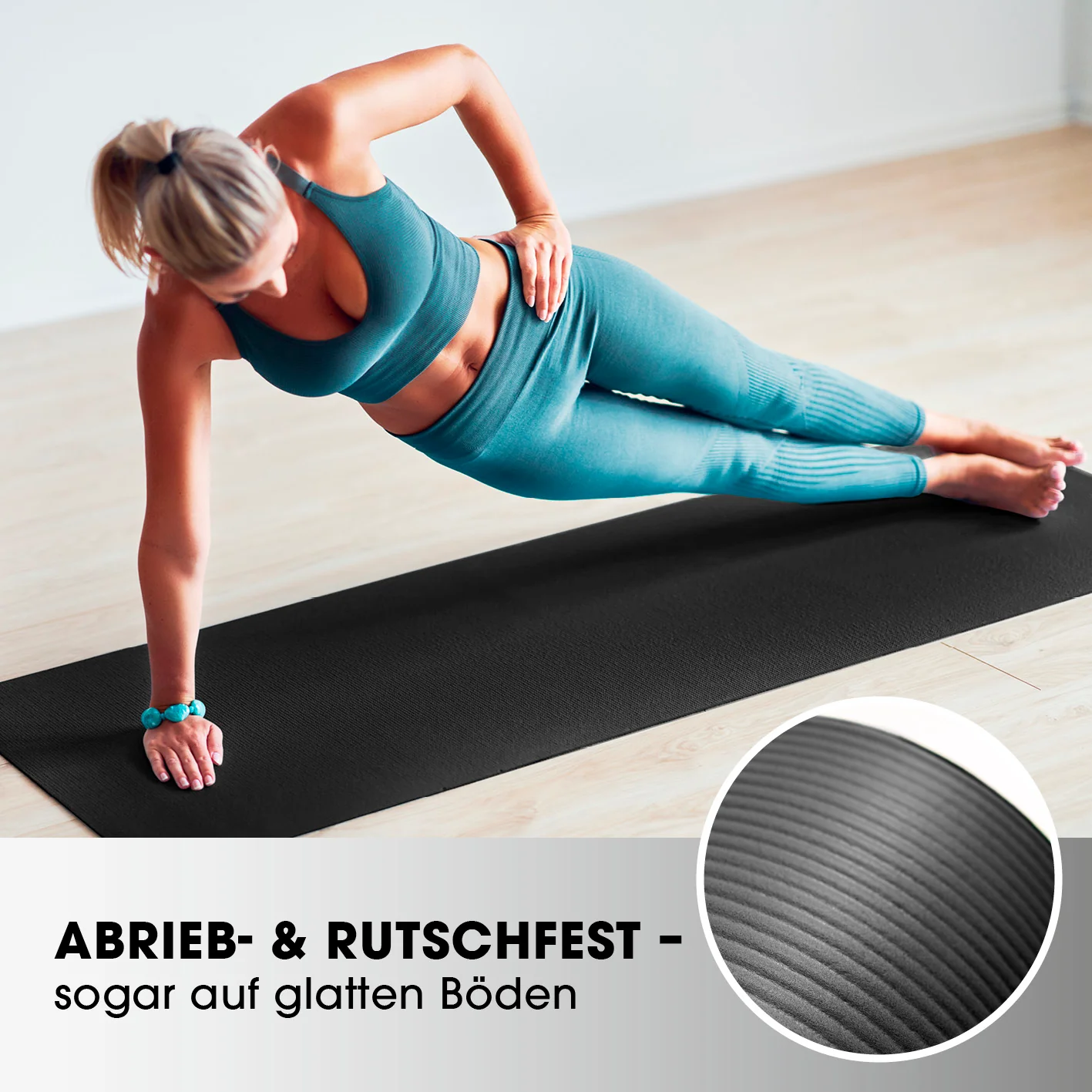 Fitness- und Gymnastikmatte - 183 x 61 x 2 cm - Schwarz - Image 2