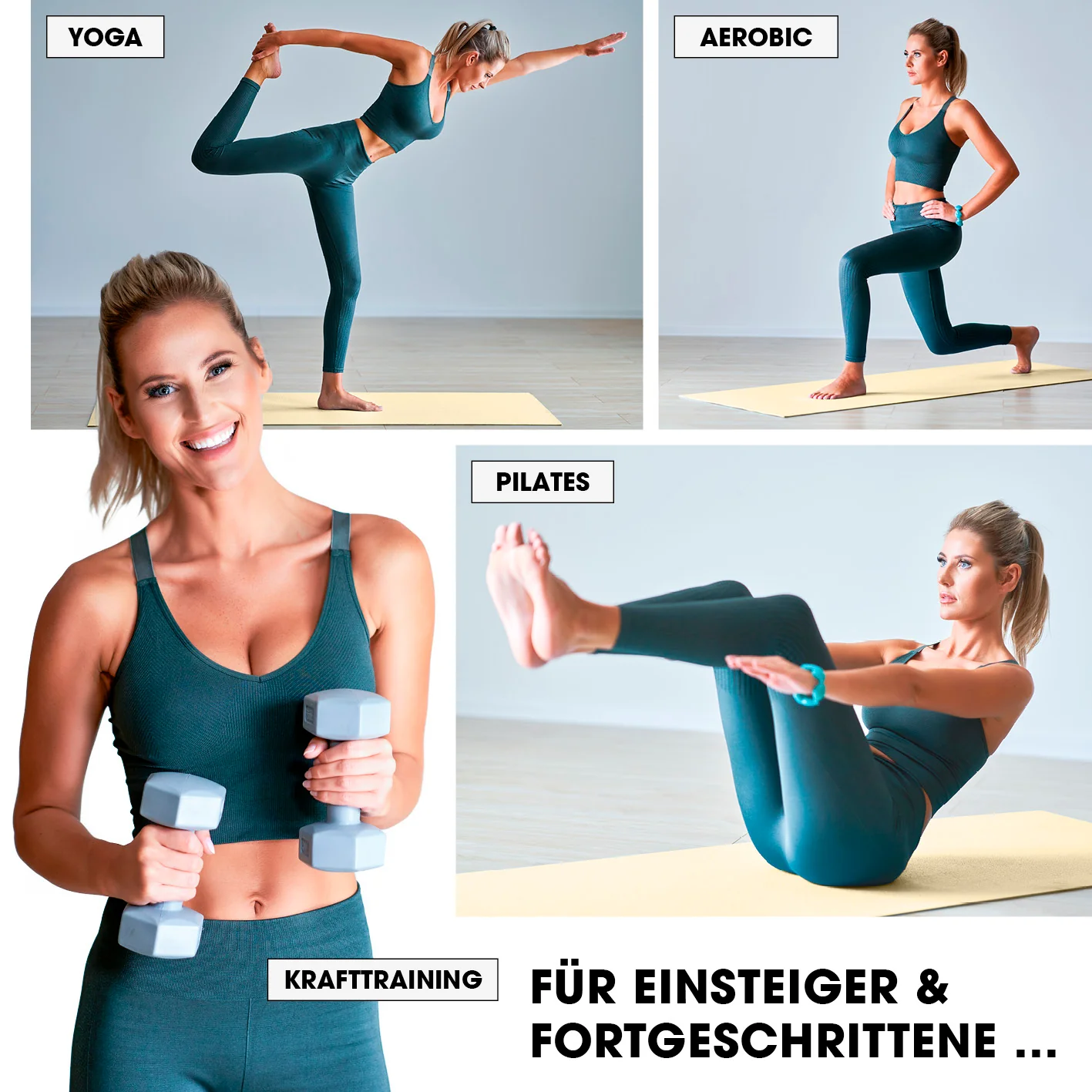 Fitness- und Gymnastikmatte - 190 x 100 x 1 cm - Hell Beige - Image 6
