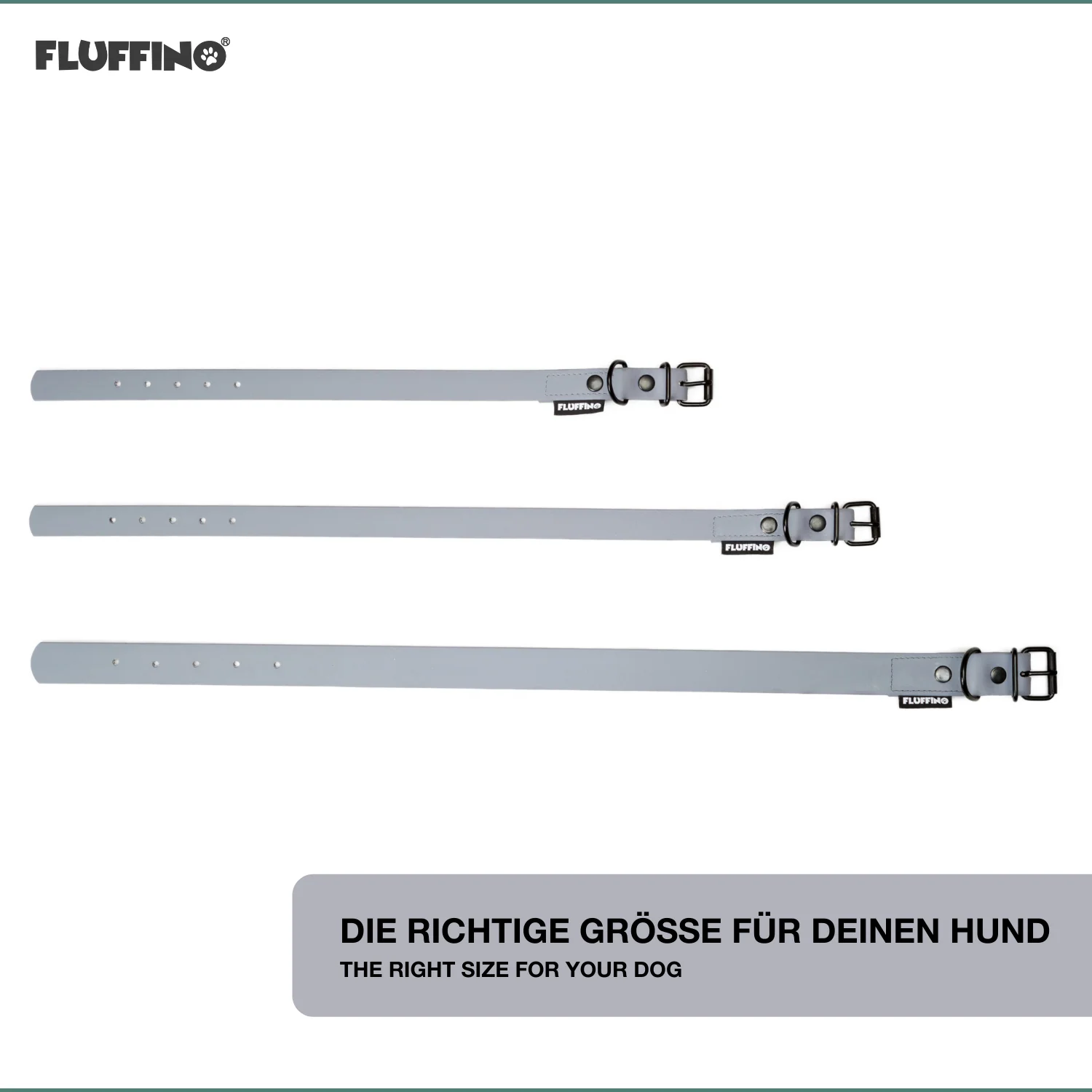 Hundehalsband aus BioThane - 5-Fach verstellbare - Größe M - Halsumfang 37 - 45 cm - Grau - Image 4