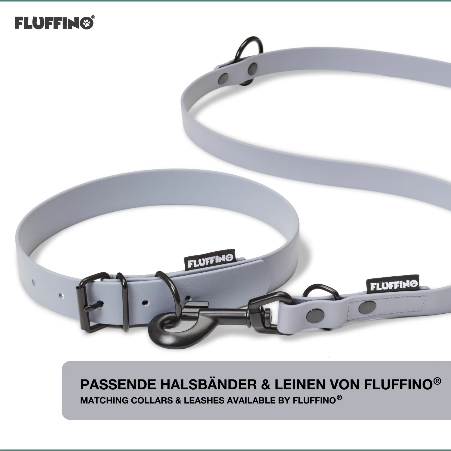 Hundehalsband aus BioThane - 5-Fach verstellbare - Größe M - Halsumfang 37 - 45 cm - Grau - Image 5