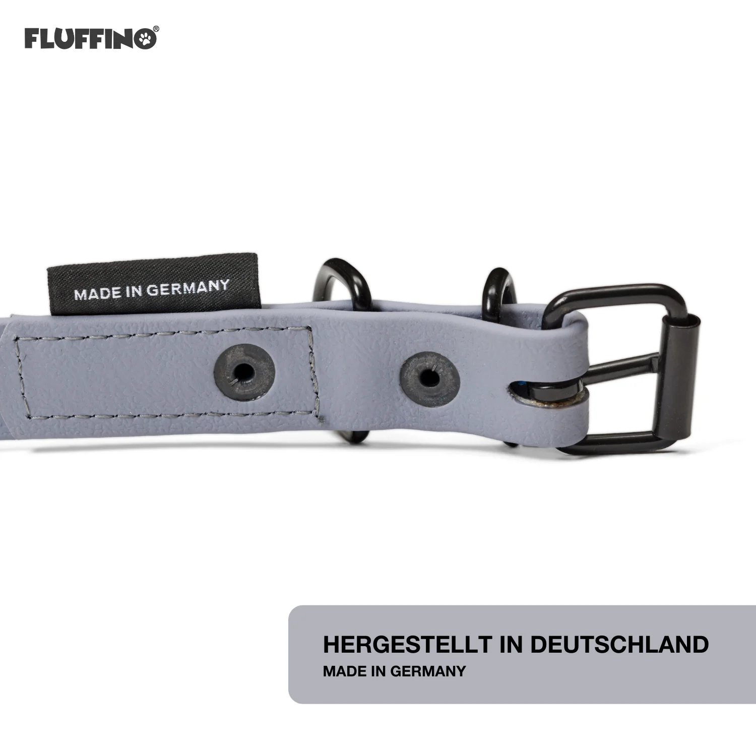 Hundehalsband aus BioThane - 5-Fach verstellbare - Größe S - Halsumfang 27 - 34 cm - Grau - Image 3