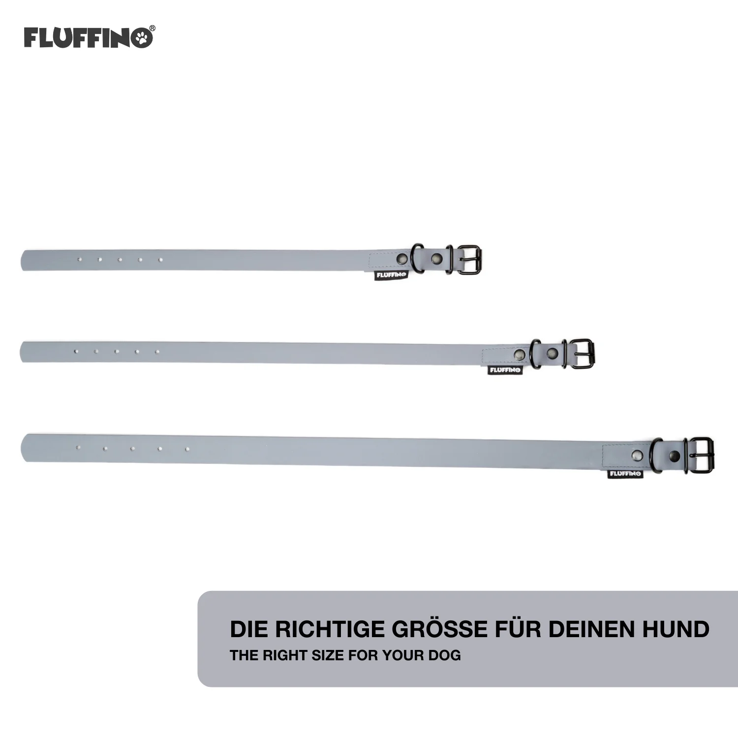 Hundehalsband aus BioThane - 5-Fach verstellbare - Größe S - Halsumfang 27 - 34 cm - Grau - Image 4