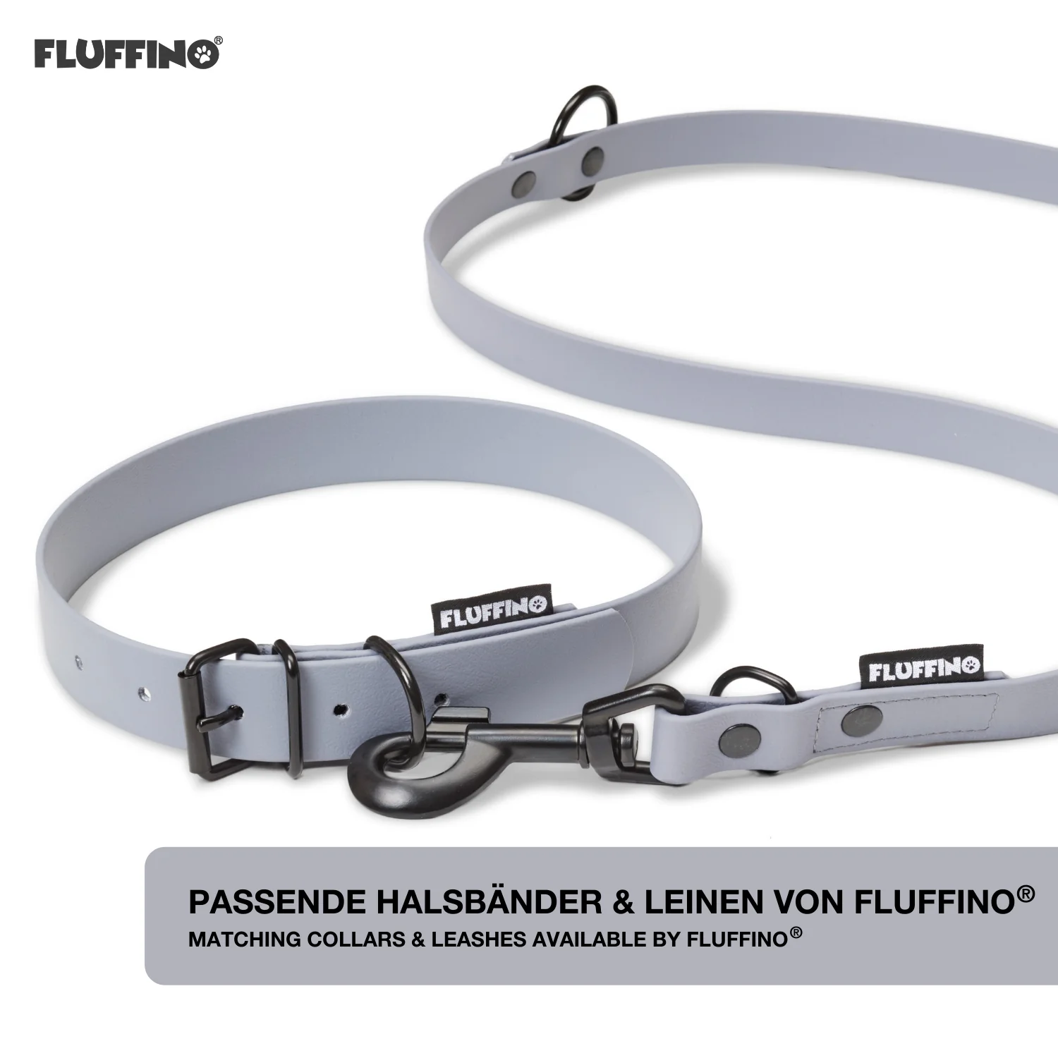 Hundehalsband aus BioThane - 5-Fach verstellbare - Größe S - Halsumfang 27 - 34 cm - Grau - Image 5