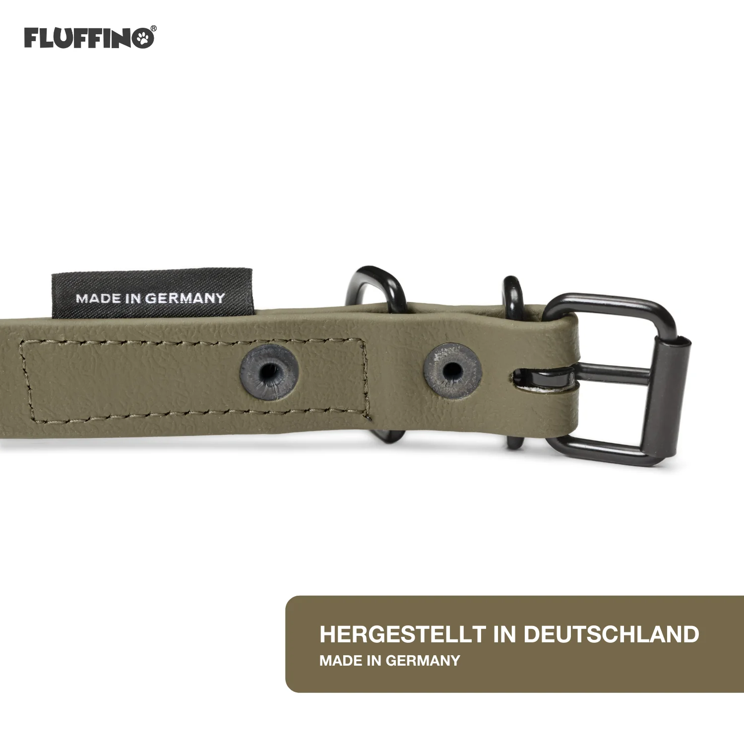 Hundehalsband aus BioThane - 5-Fach verstellbare - Größe S - Halsumfang 27 - 34 cm - Oliv - Image 3