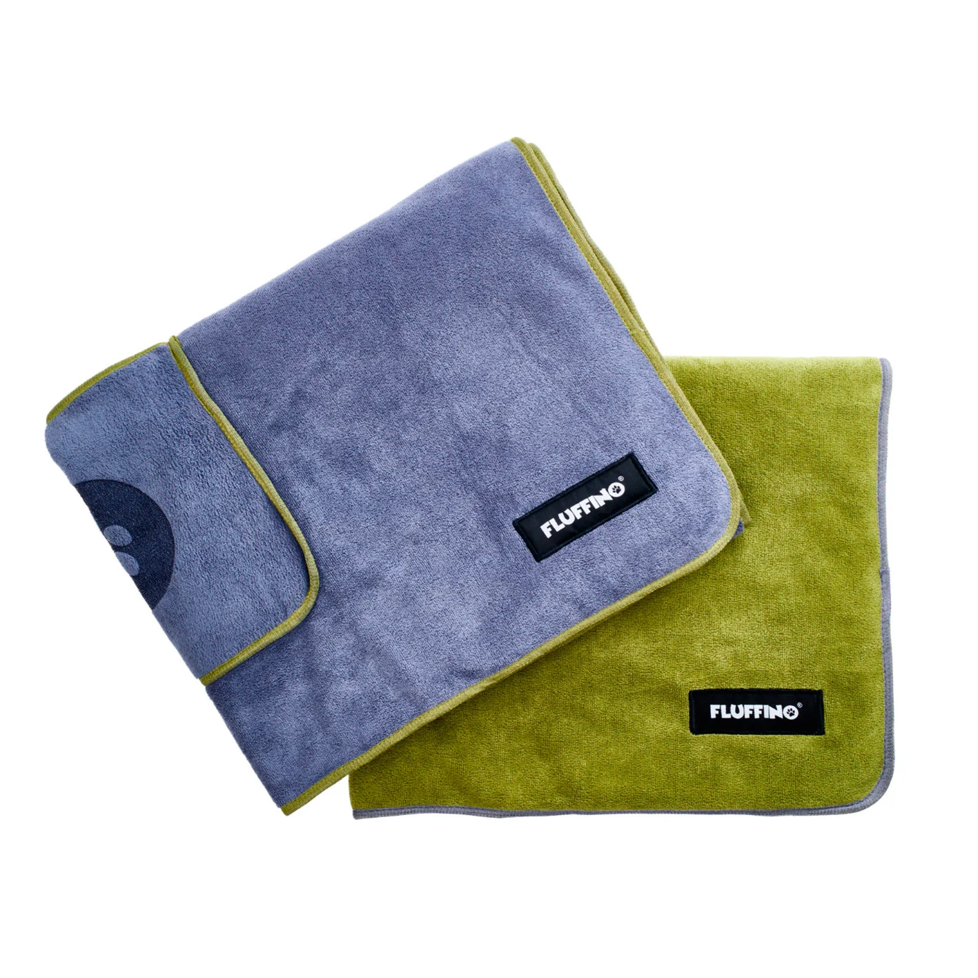 Hundehandtuch Mikrofaser – 2er-Pack - 120 x 70 cm - Grau & Grün - Image 2