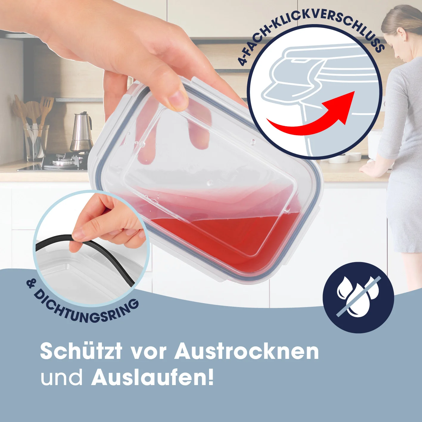Frischhaltedosen für Kühlschrank mit Abtropfsieb - Image 4