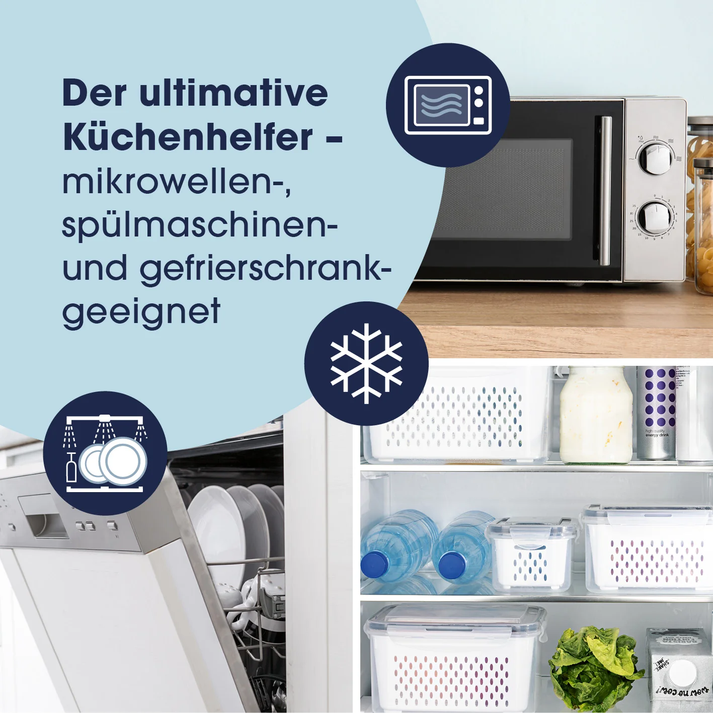 Frischhaltedosen für Kühlschrank mit Abtropfsieb - Image 5