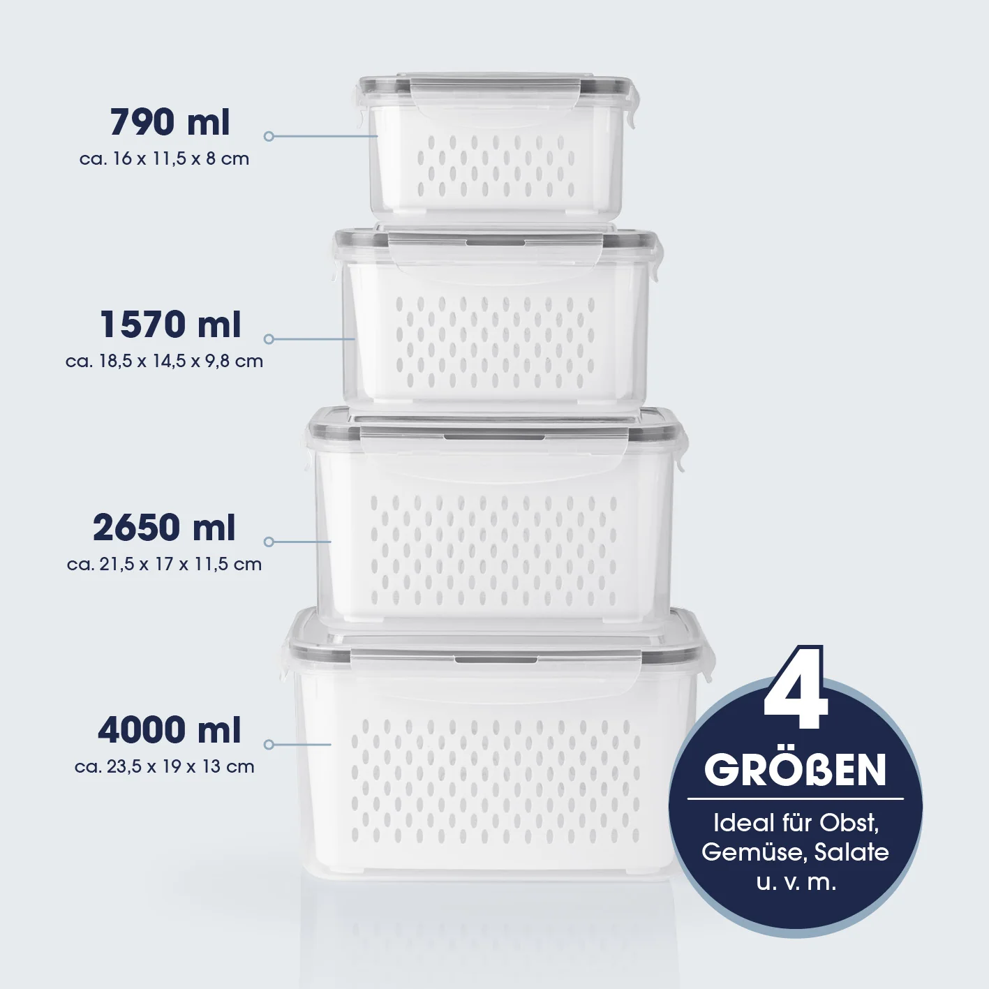 Frischhaltedosen für Kühlschrank mit Abtropfsieb - Image 7