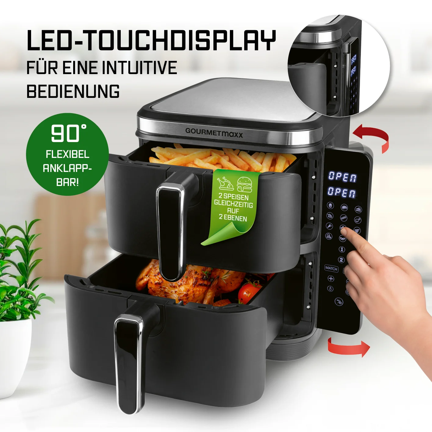 FryUp Vertikale Doppelkammer-Heißluftfritteuse 2x 5 L - Image 5