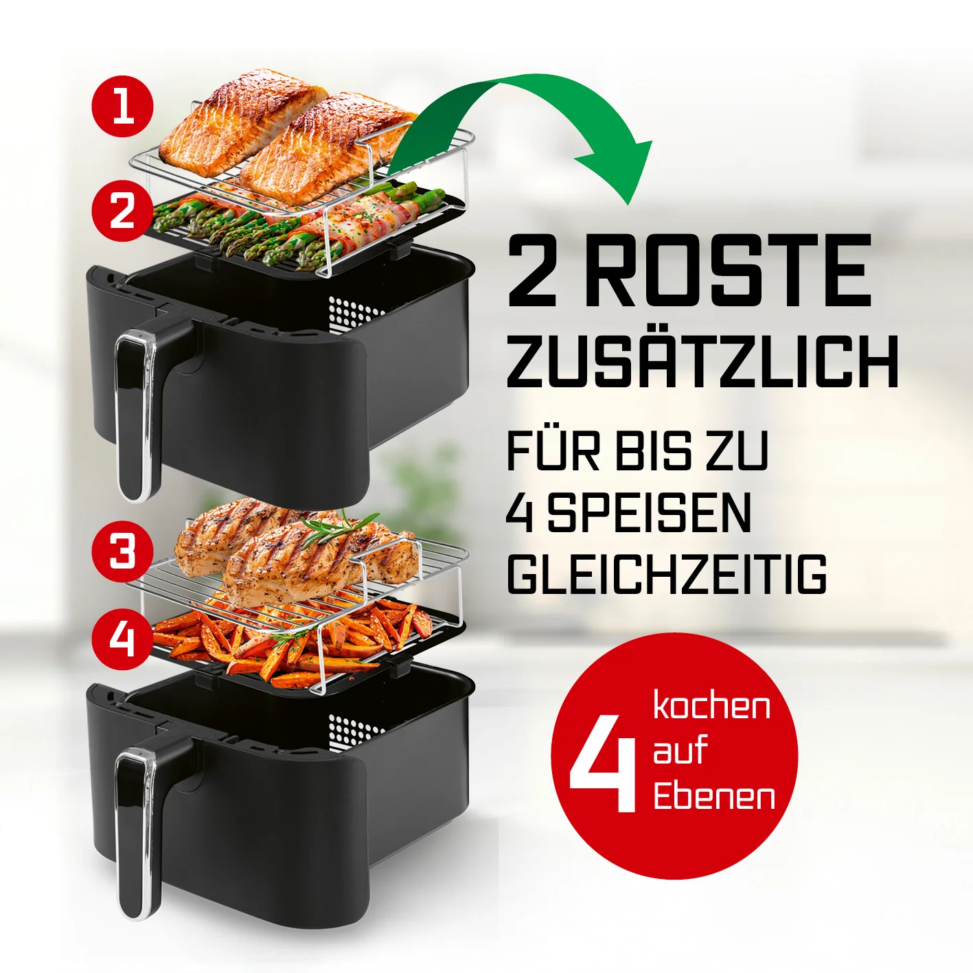 FryUp Vertikale Doppelkammer-Heißluftfritteuse - 2x 5 l - Image 3