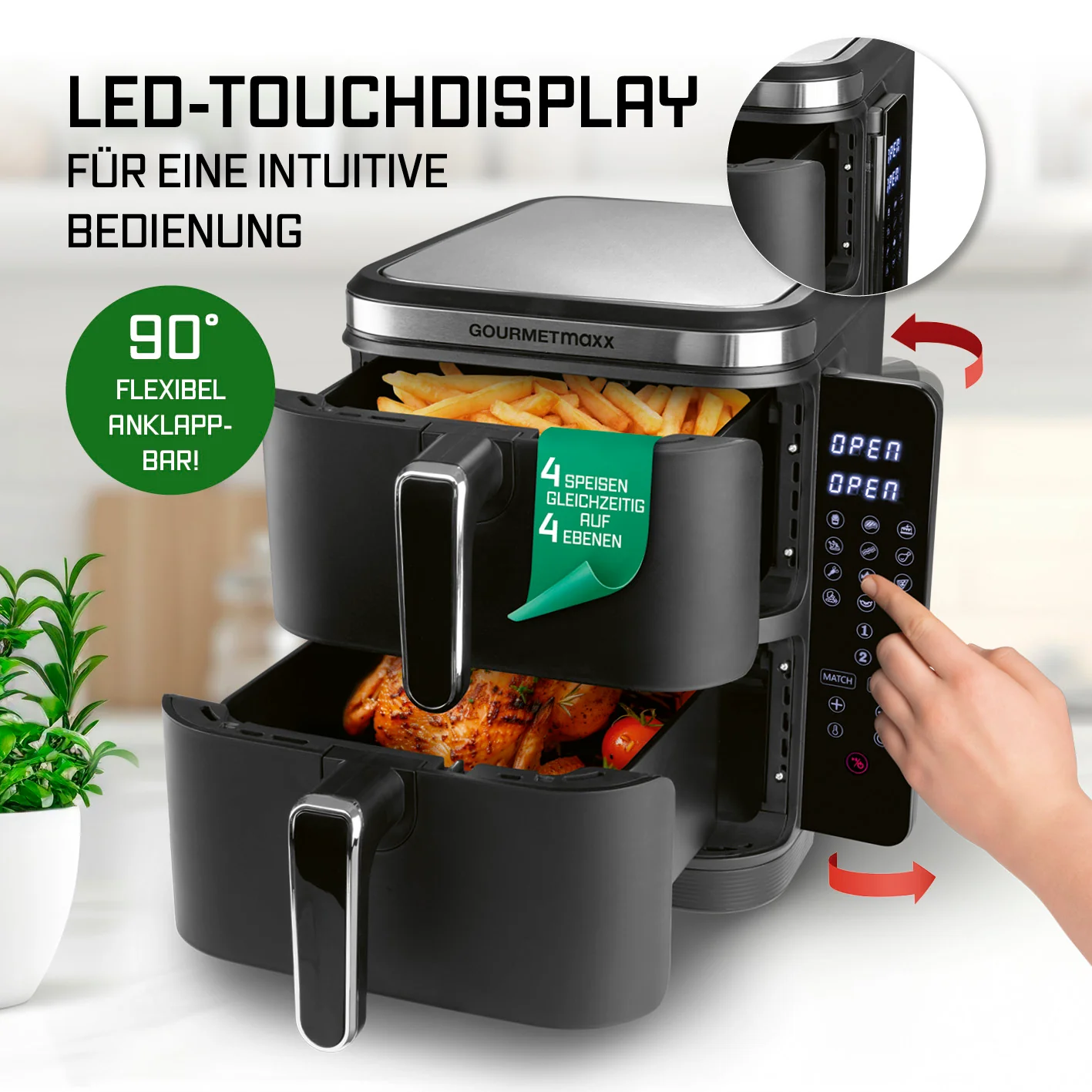FryUp Vertikale Doppelkammer-Heißluftfritteuse - 2x 5 l - Image 6