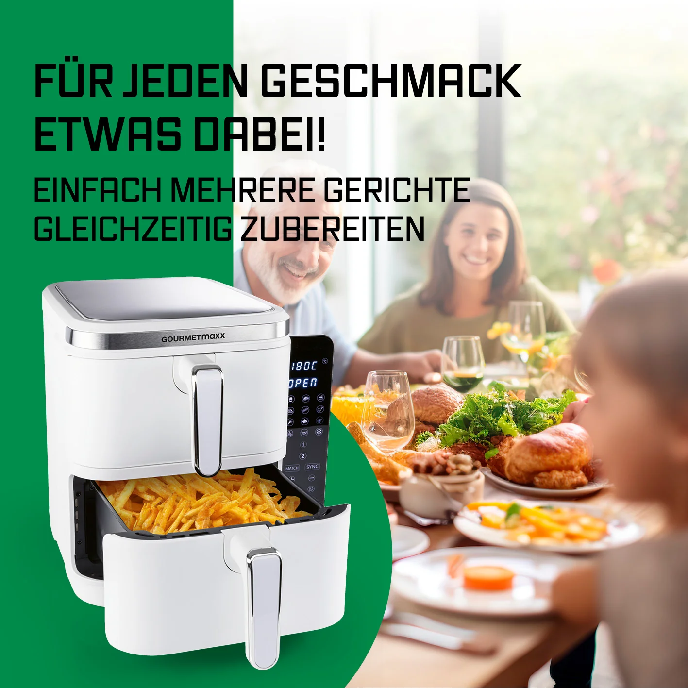 FryUp Vertikale Doppelkammer-Heißluftfritteuse - Weiß - Image 7