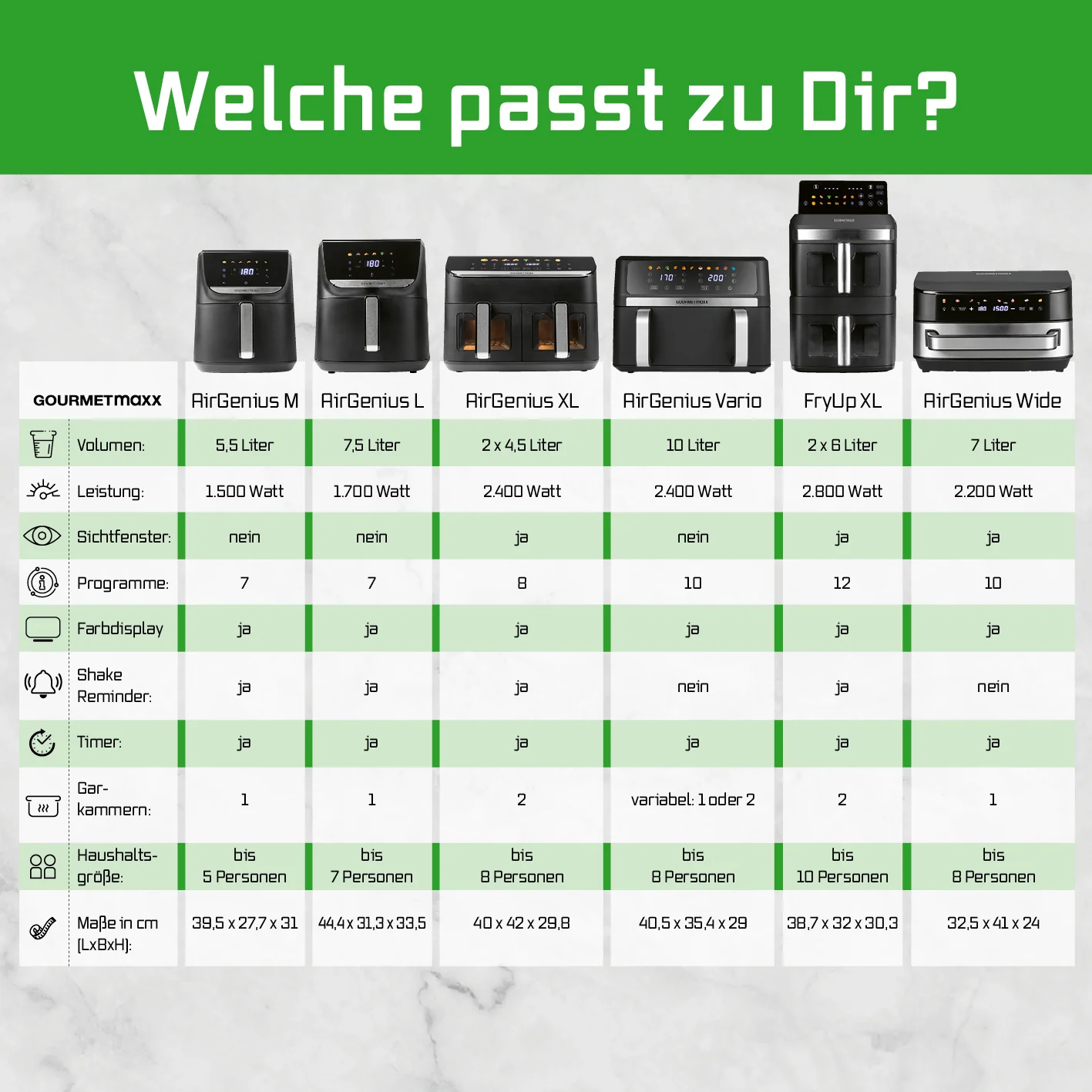 FryUp XL Vertikale Doppelkammer-Heißluftfritteuse mit Sichtfenster - 12 L - Image 12