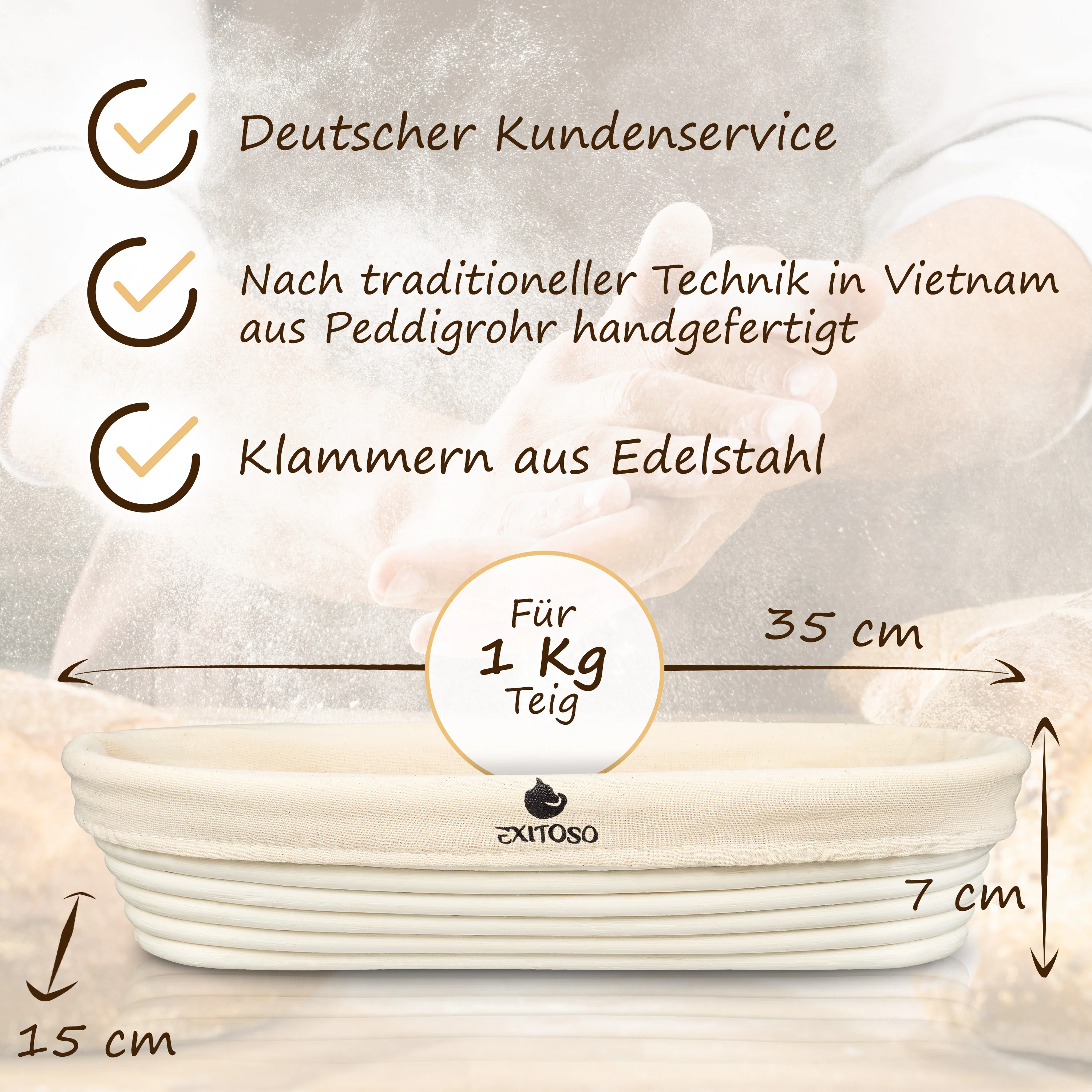 Gärkörbchen zum Brotbacken - Ø 35 cm - Image 3