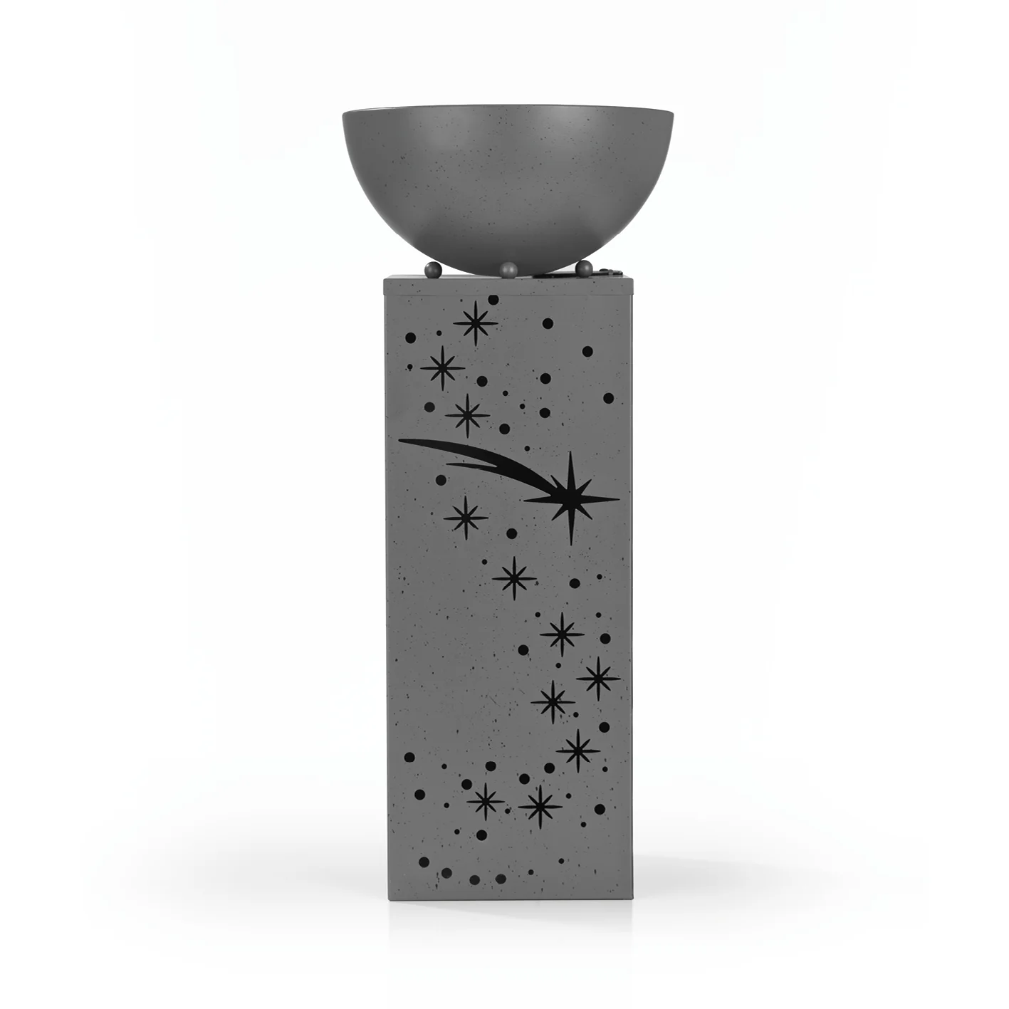 LED-Dekosäule Beton-Optik "Sternschnuppe" mit Pflanzschale - 59 cm
